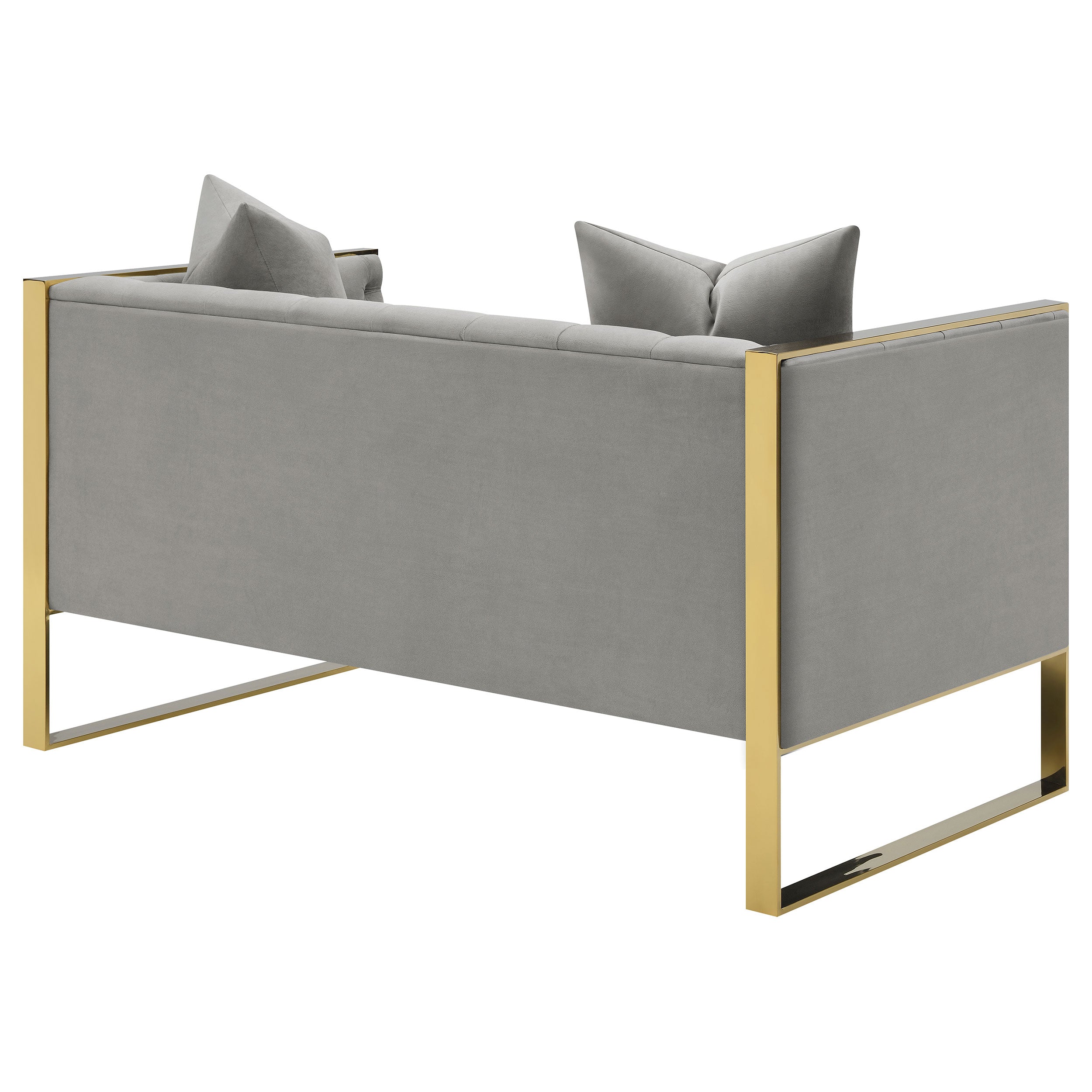 Eastbrook Velvet Upholstered Tufted Loveseat Grey — view 7