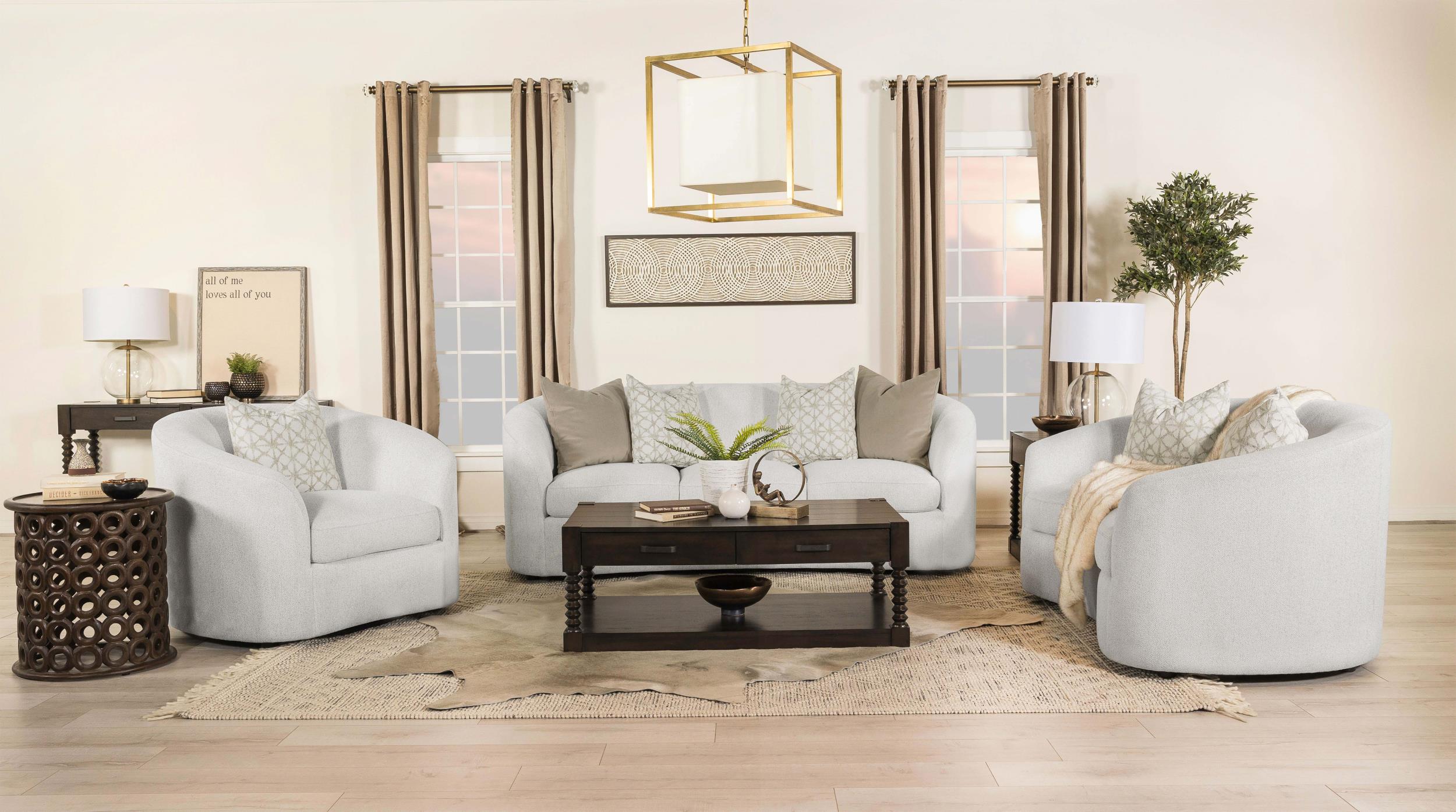 Rainn Boucle Upholstered Sloped Arm Sofa Latte — view 13