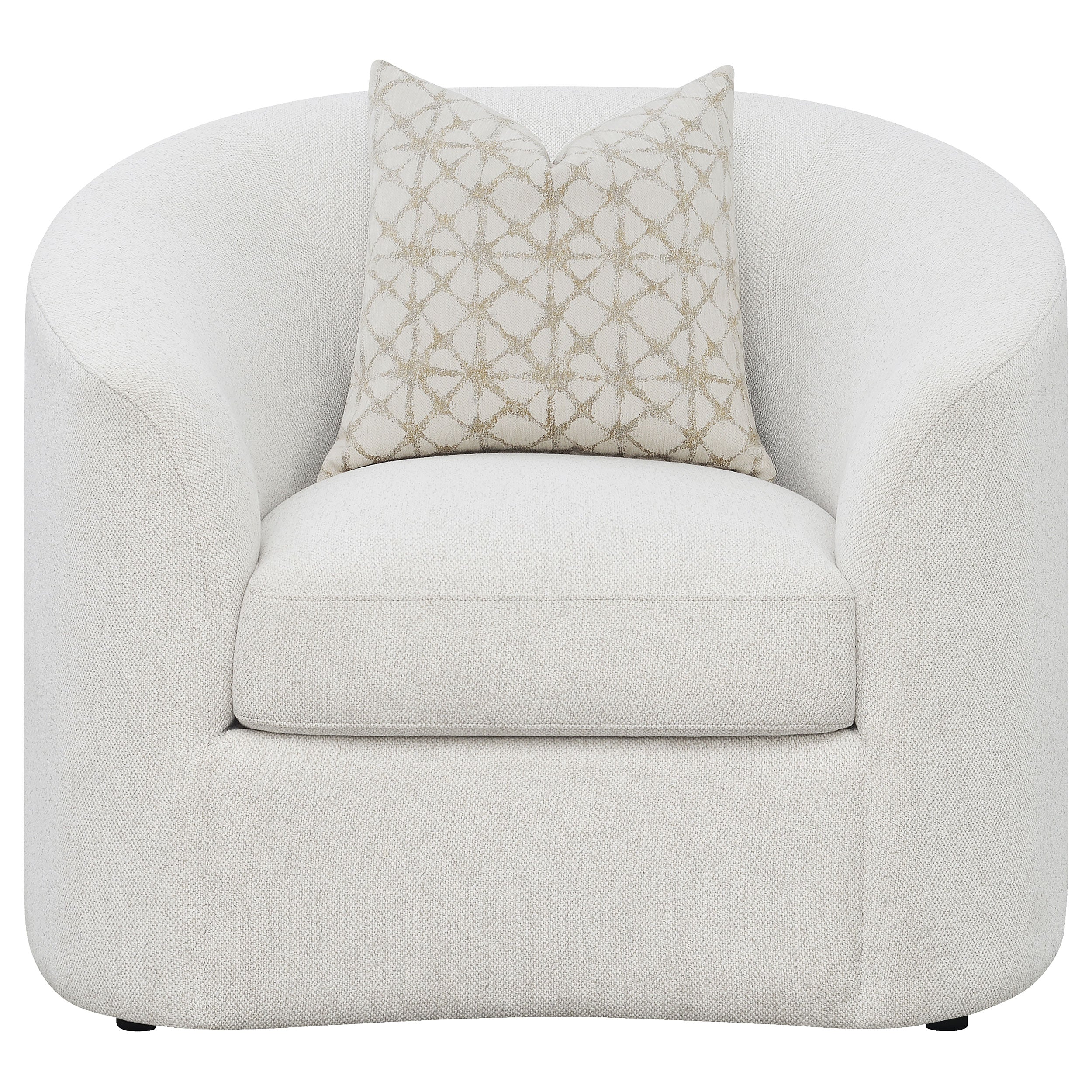 Rainn Boucle Upholstered Sloped Arm Accent Chair Latte — view 3