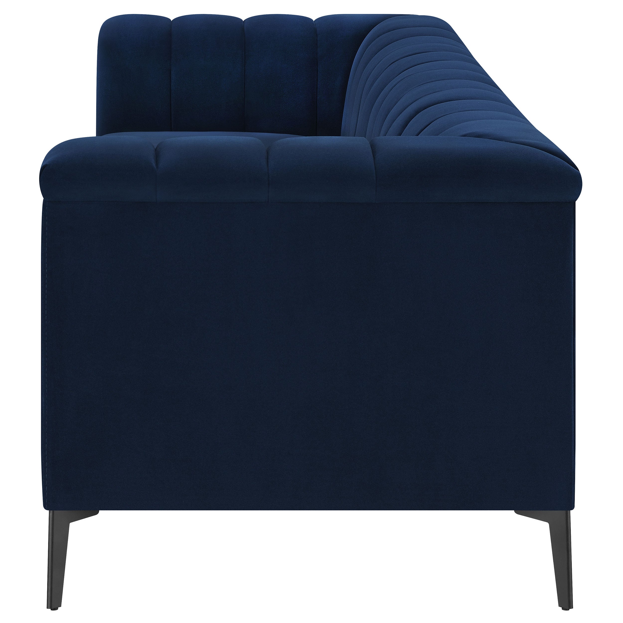 Chalet Upholstered Tuxedo Arm Tufted Sofa Blue — view 5