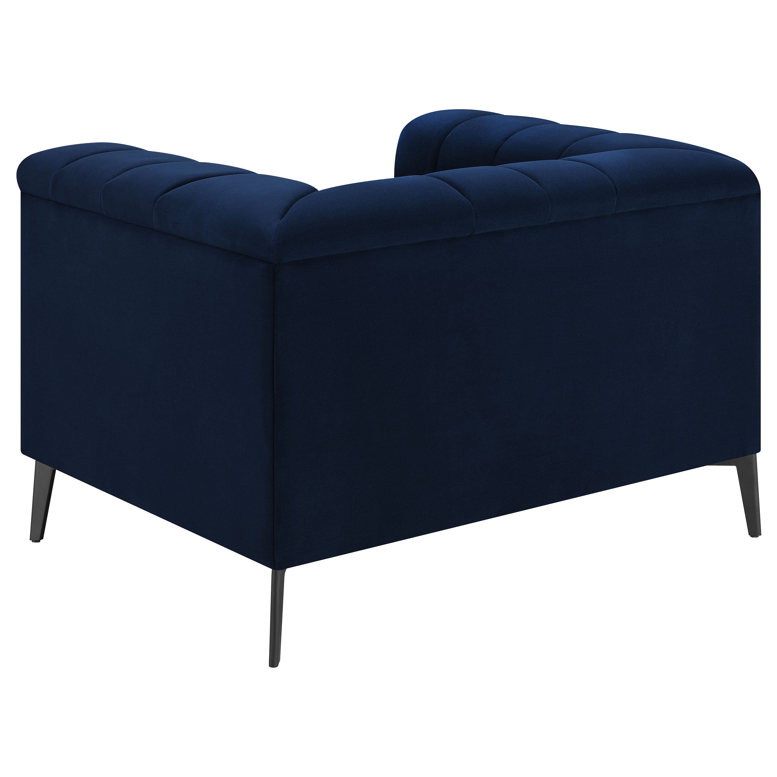 Chalet Upholstered Tuxedo Arm Tufted Chair Blue — view 6