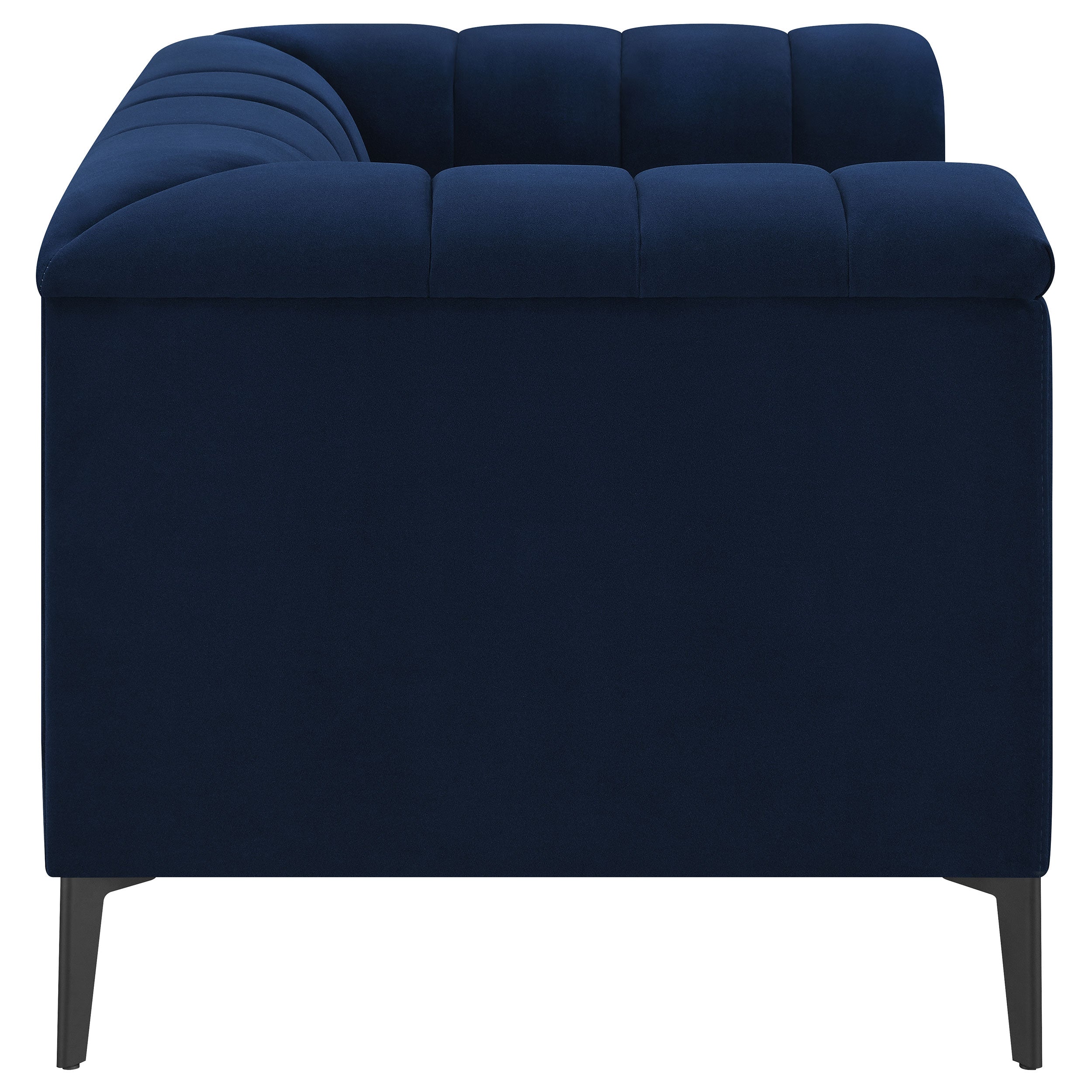 Chalet Upholstered Tuxedo Arm Tufted Chair Blue — view 8