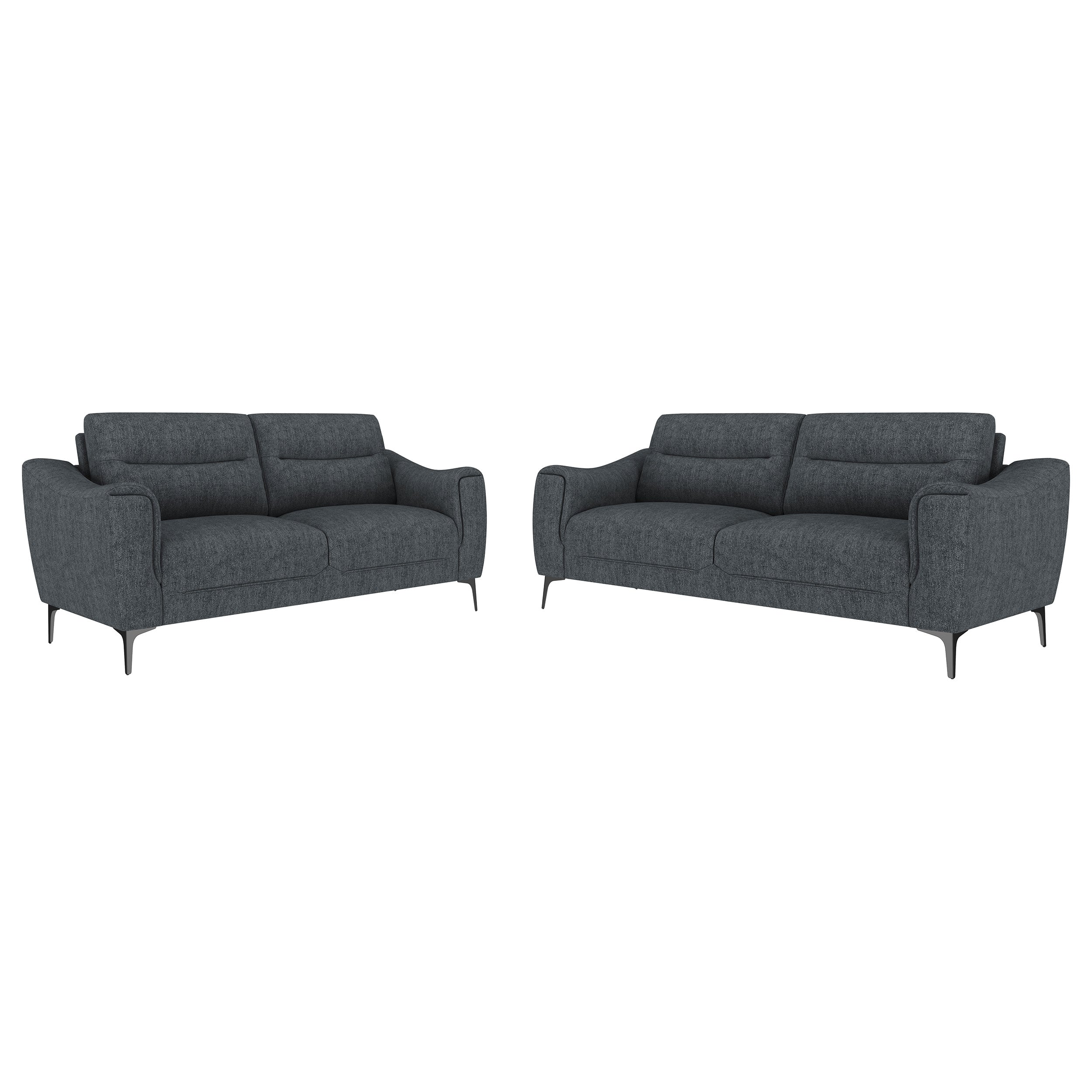 Nolan 2-piece Upholstered Sofa Set Charcoal — view 2