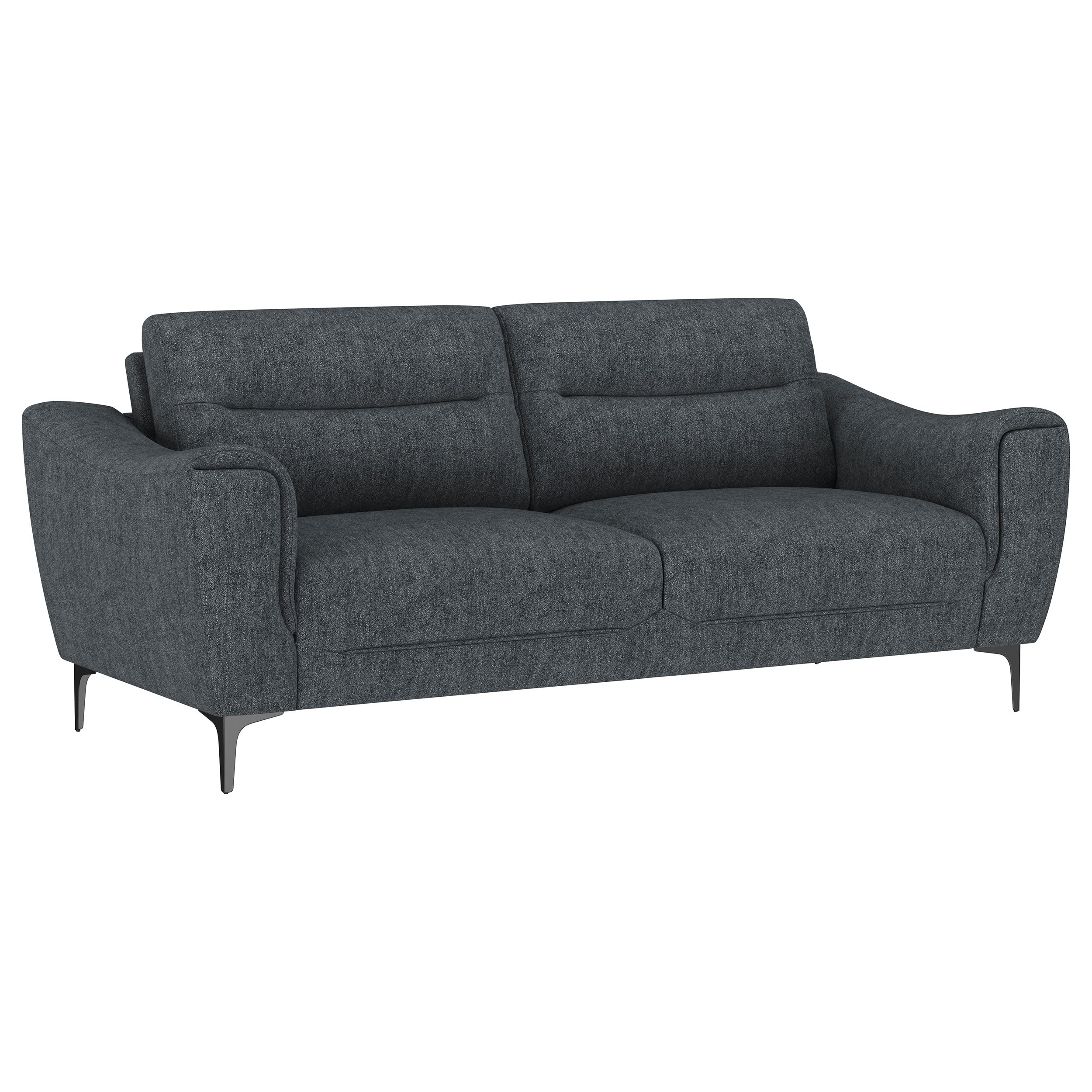 Nolan 2-piece Upholstered Sofa Set Charcoal — view 3