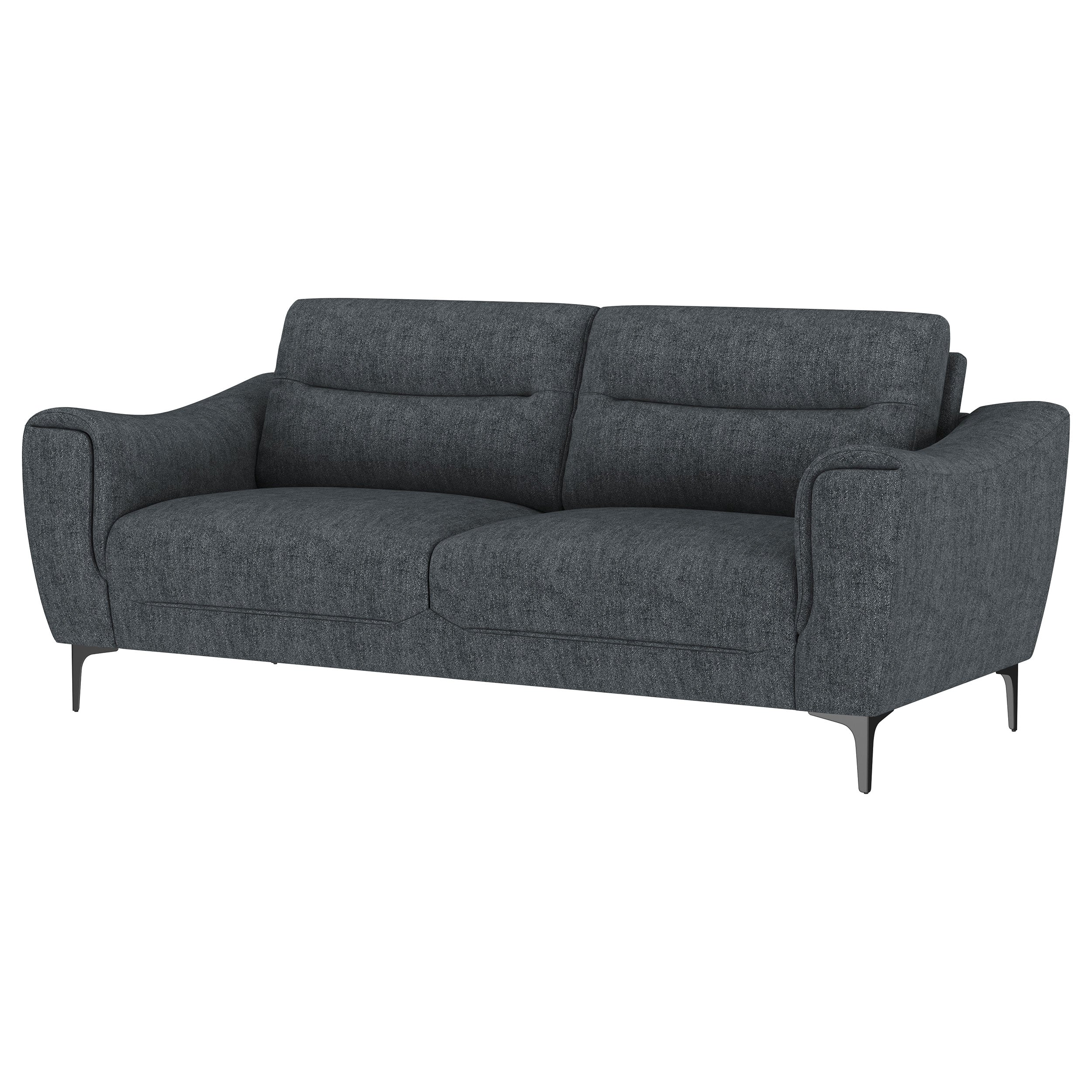 Nolan Upholstered Sloped Track Arm Sofa Charcoal — view 4