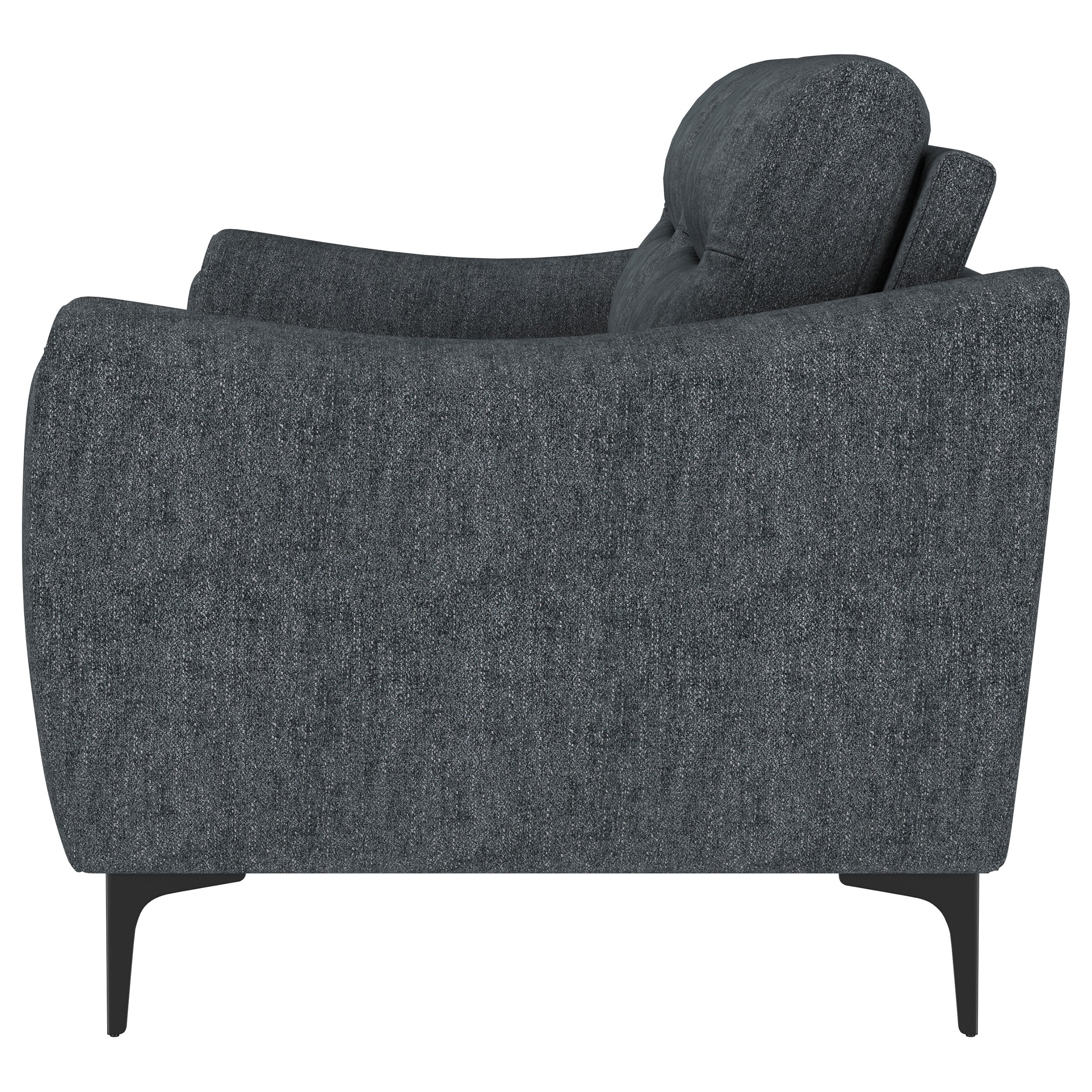 Nolan Upholstered Sloped Track Arm Sofa Charcoal — view 5