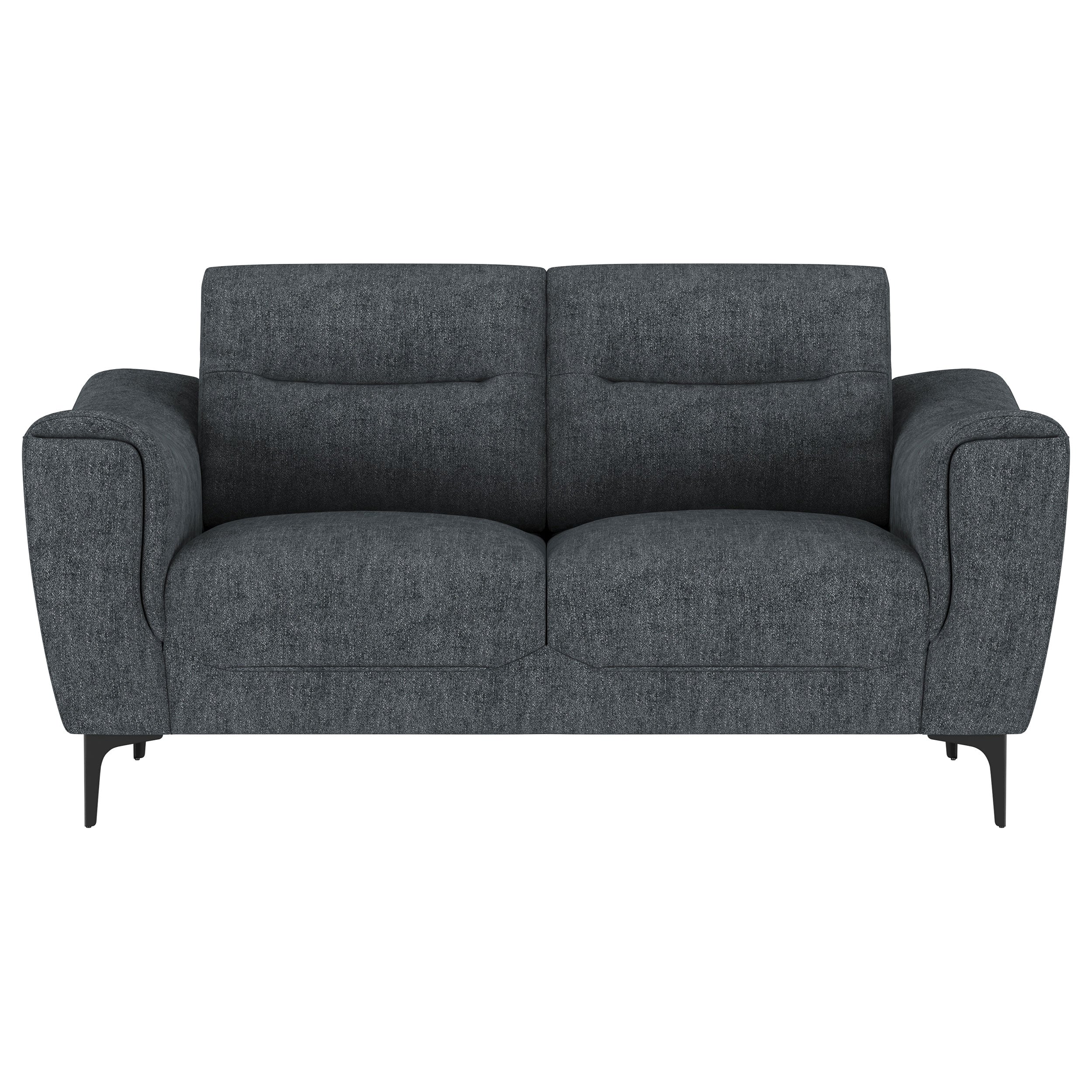 Nolan Upholstered Sloped Track Arm Loveseat Charcoal — view 3