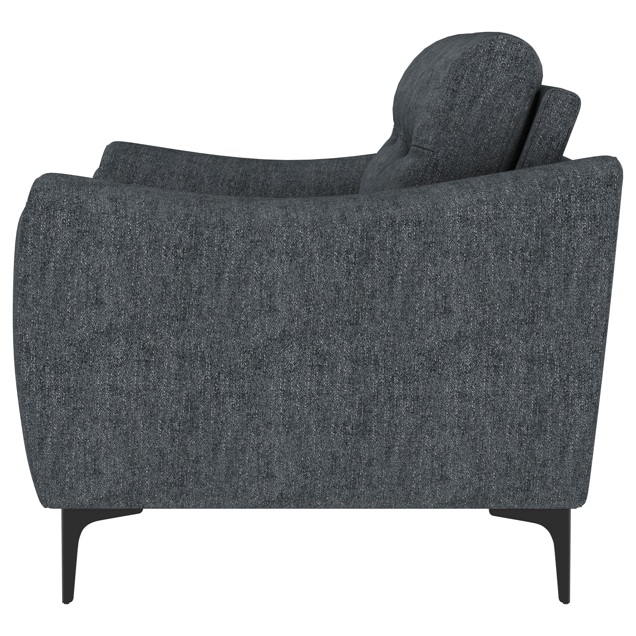 Nolan Upholstered Sloped Track Arm Loveseat Charcoal — view 5