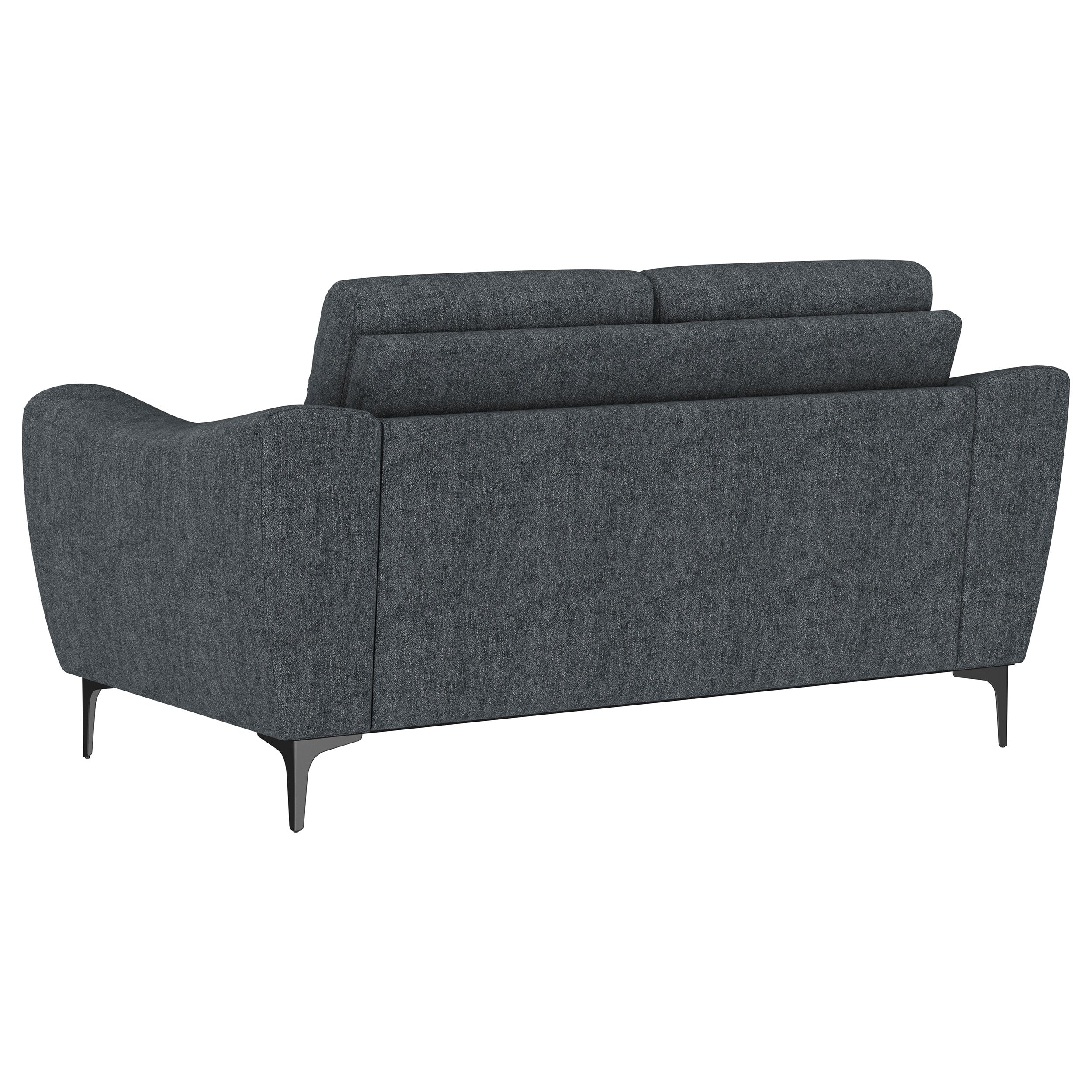Nolan Upholstered Sloped Track Arm Loveseat Charcoal — view 6
