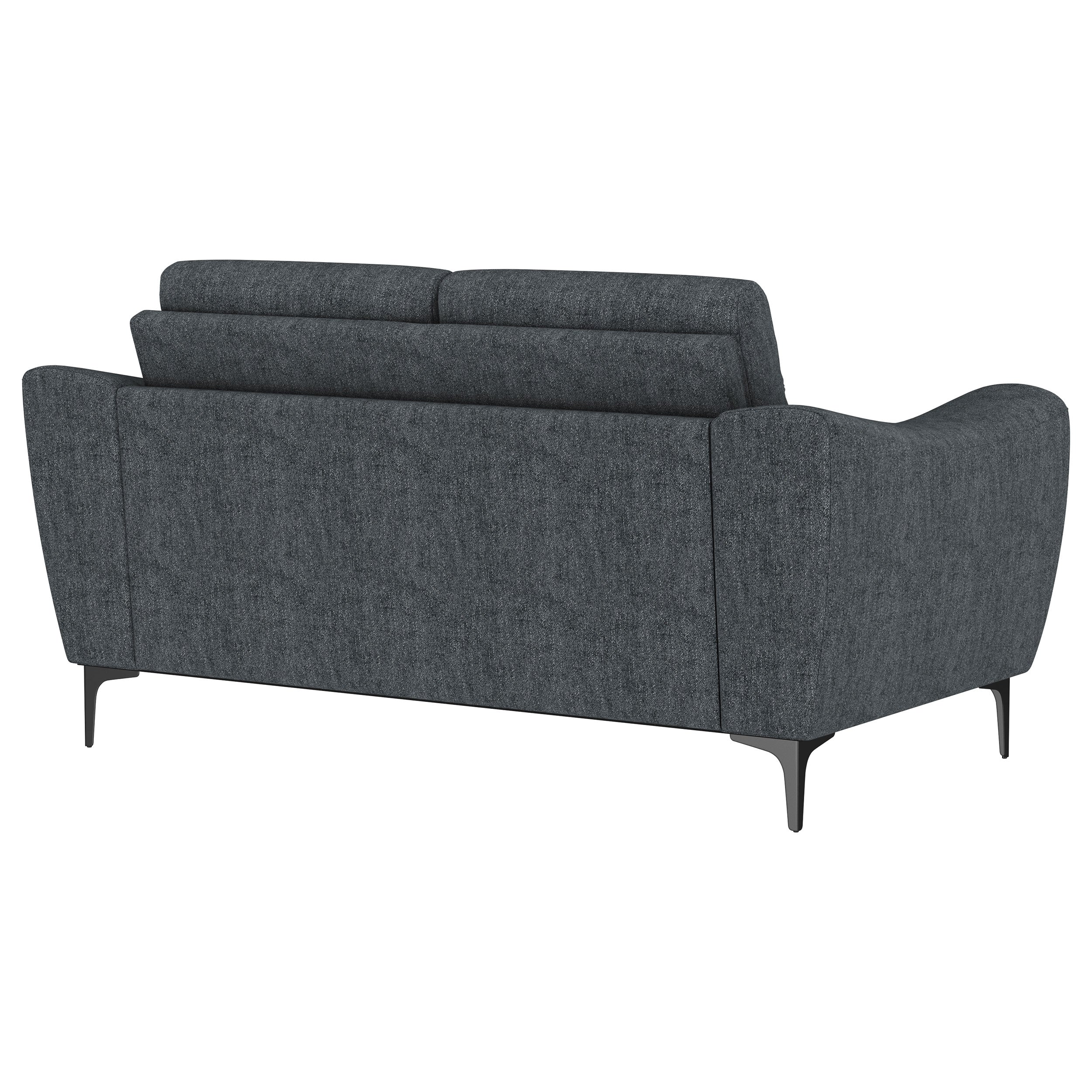 Nolan Upholstered Sloped Track Arm Loveseat Charcoal — view 8