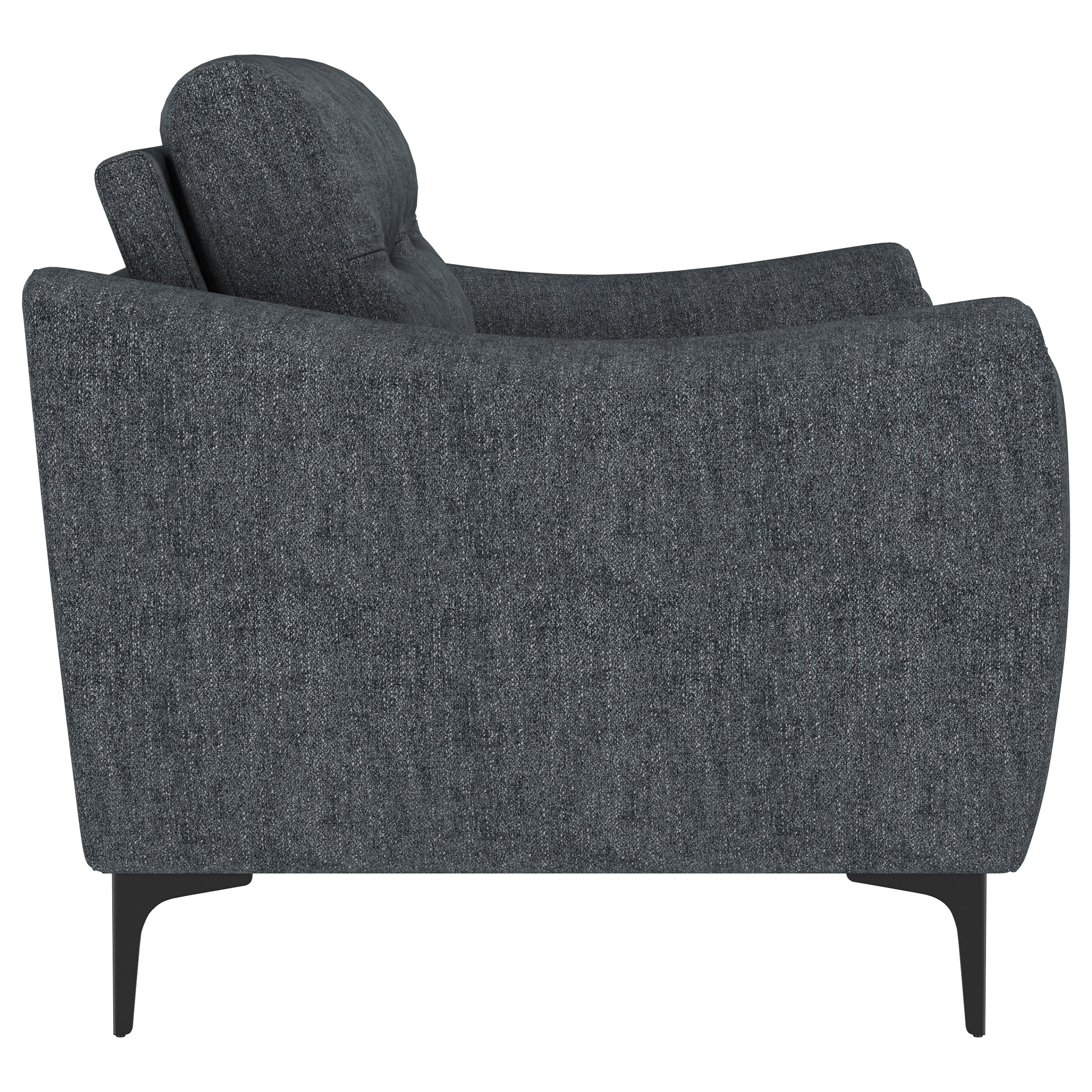 Nolan Upholstered Sloped Track Arm Loveseat Charcoal — view 9