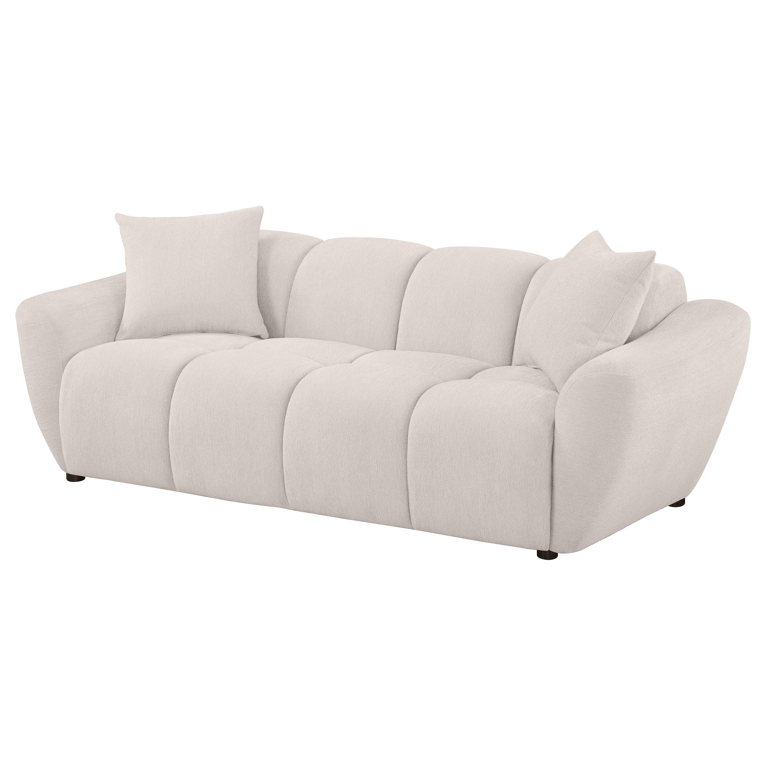 Destino Chenille Upholstered Splayed Arm Sofa Greige — view 4