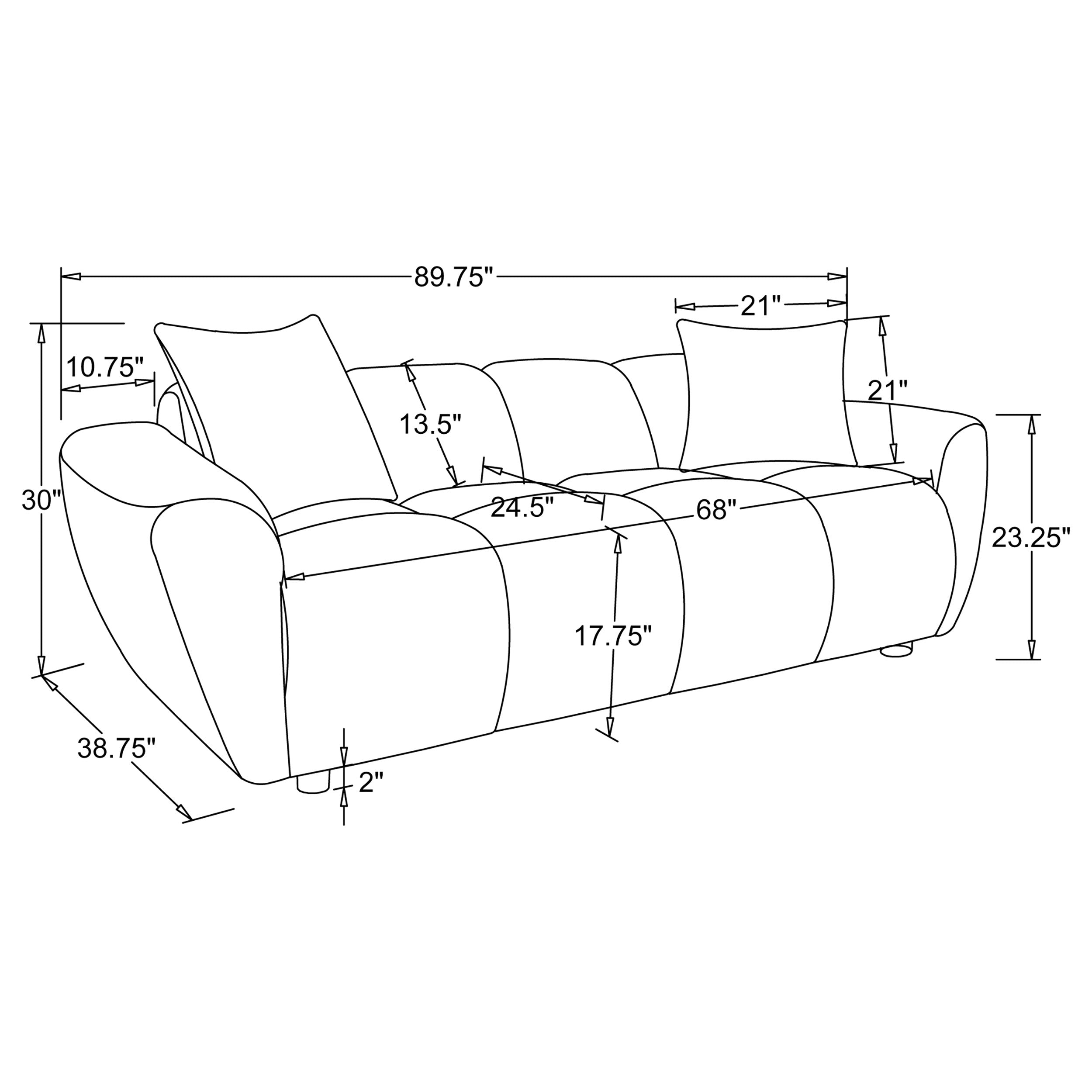 Destino Chenille Upholstered Splayed Arm Sofa Greige — view 10