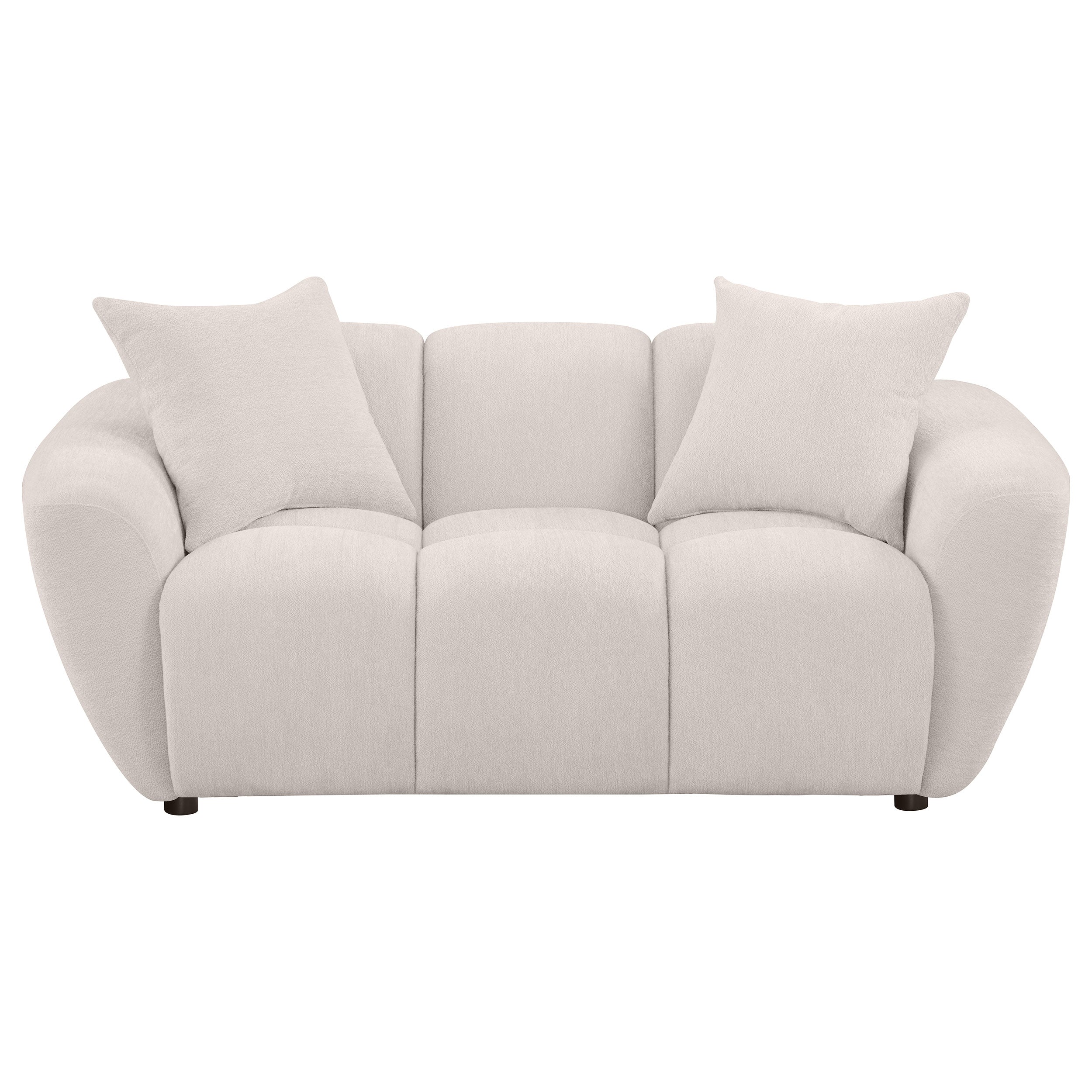 Destino Chenille Upholstered Splayed Arm Loveseat Greige — view 3