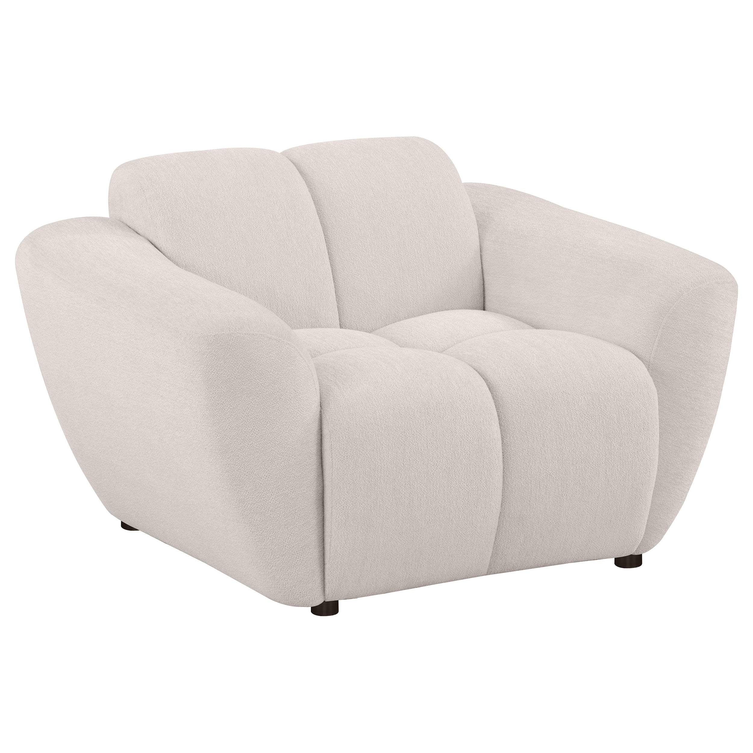 Destino Chenille Upholstered Splayed Arm Accent Chair Greige — view 1