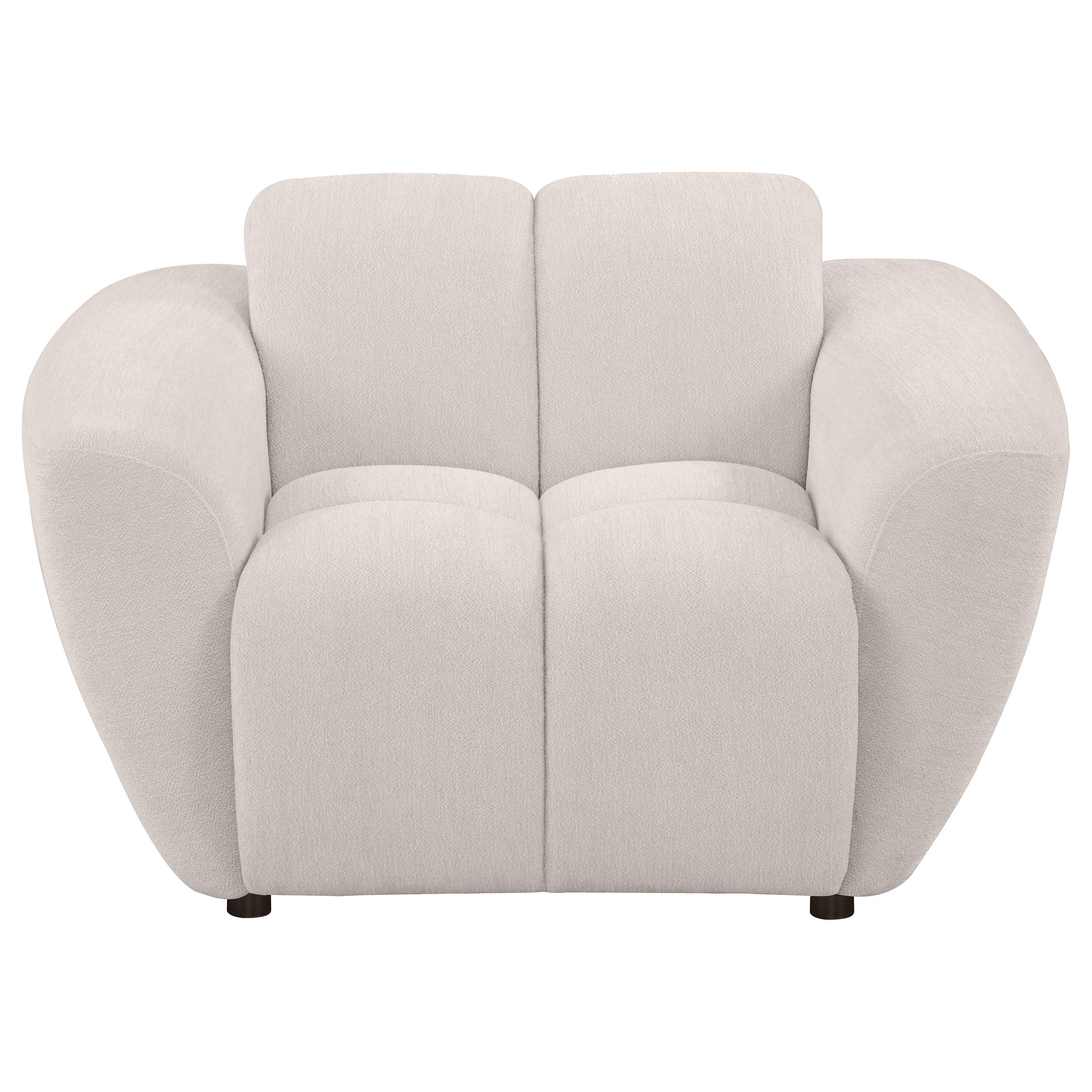 Destino Chenille Upholstered Splayed Arm Accent Chair Greige — view 3