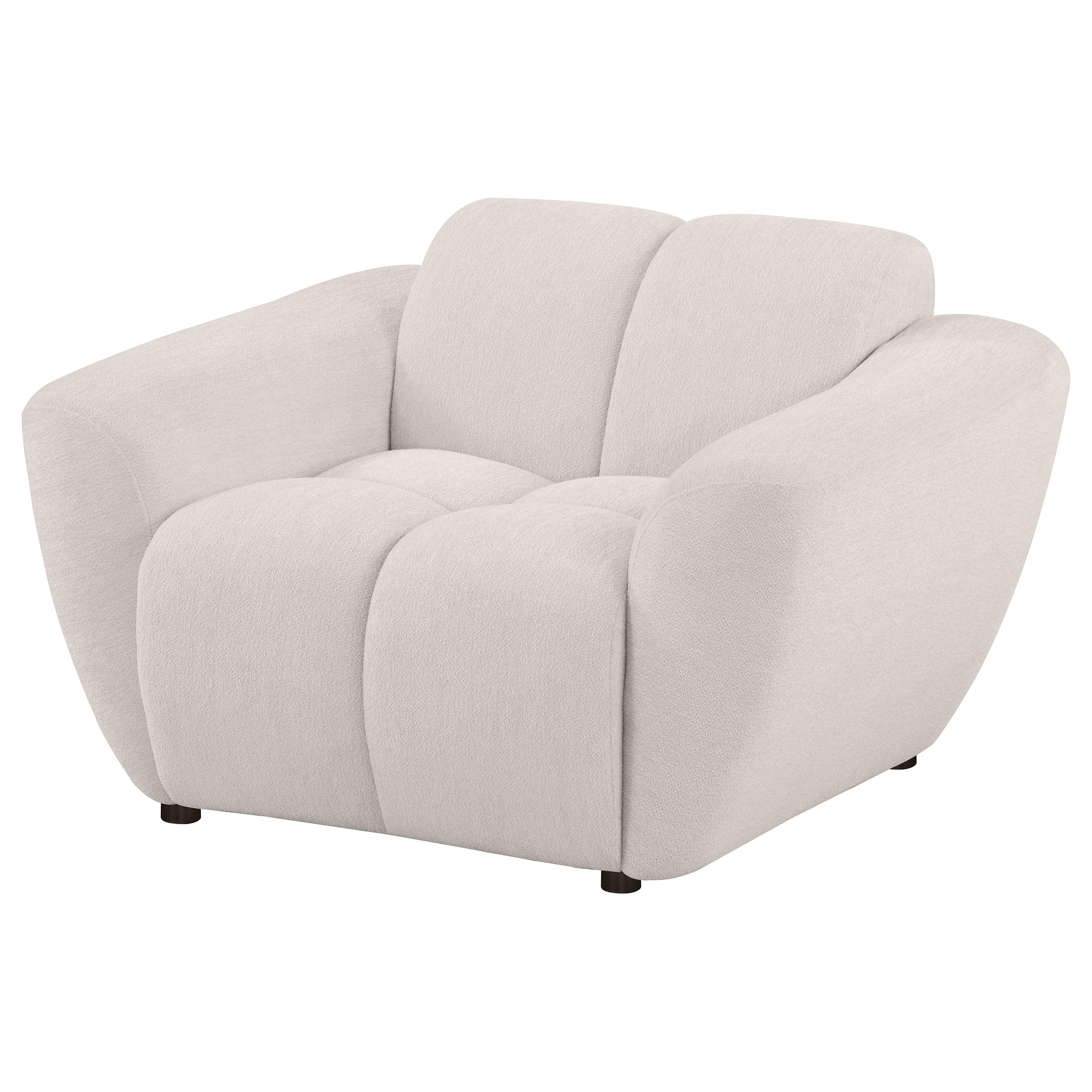 Destino Chenille Upholstered Splayed Arm Accent Chair Greige — view 4