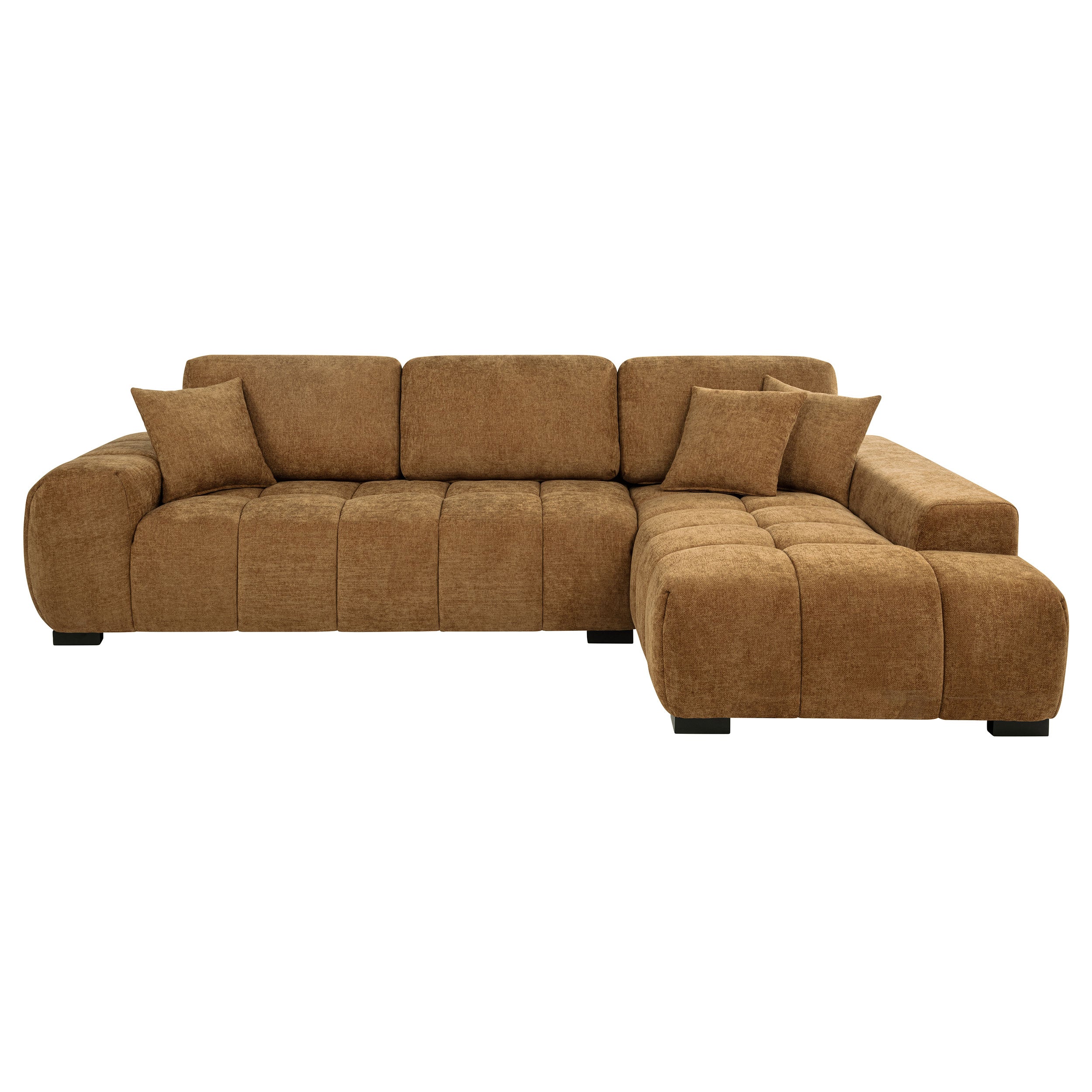 Octavia Upholstered Sectional Chaise Sofa Amber — view 3