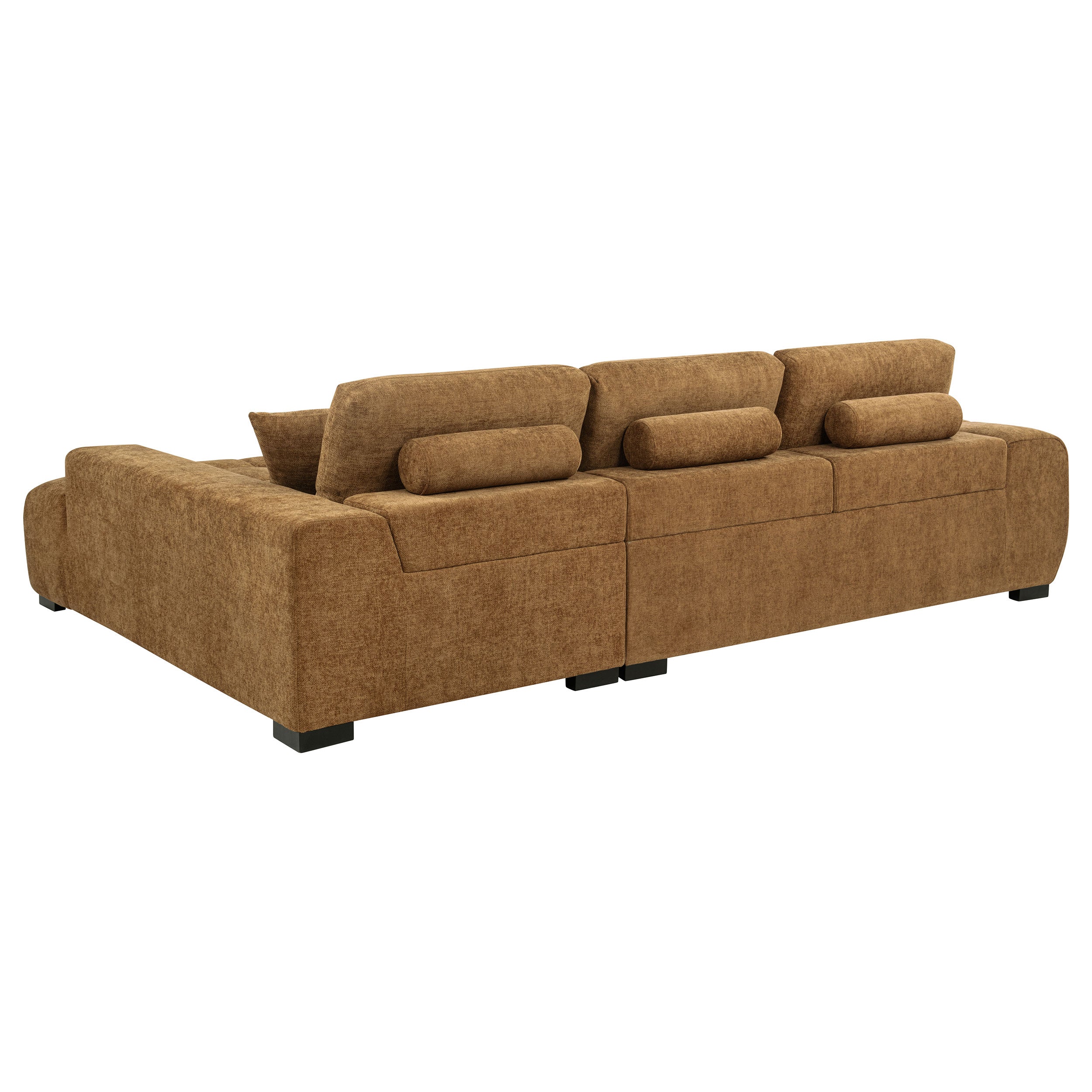 Octavia Upholstered Sectional Chaise Sofa Amber — view 4