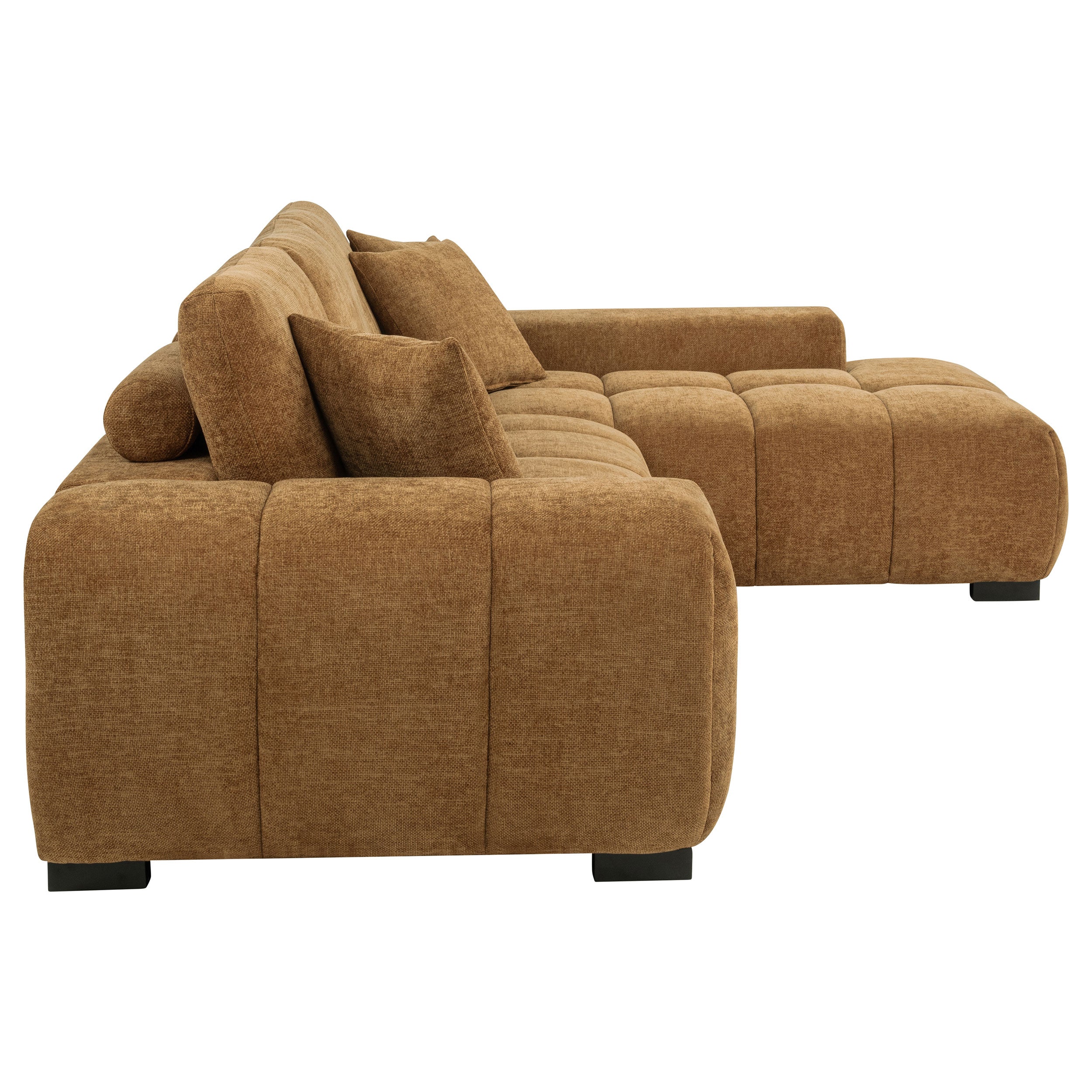 Octavia Upholstered Sectional Chaise Sofa Amber — view 6