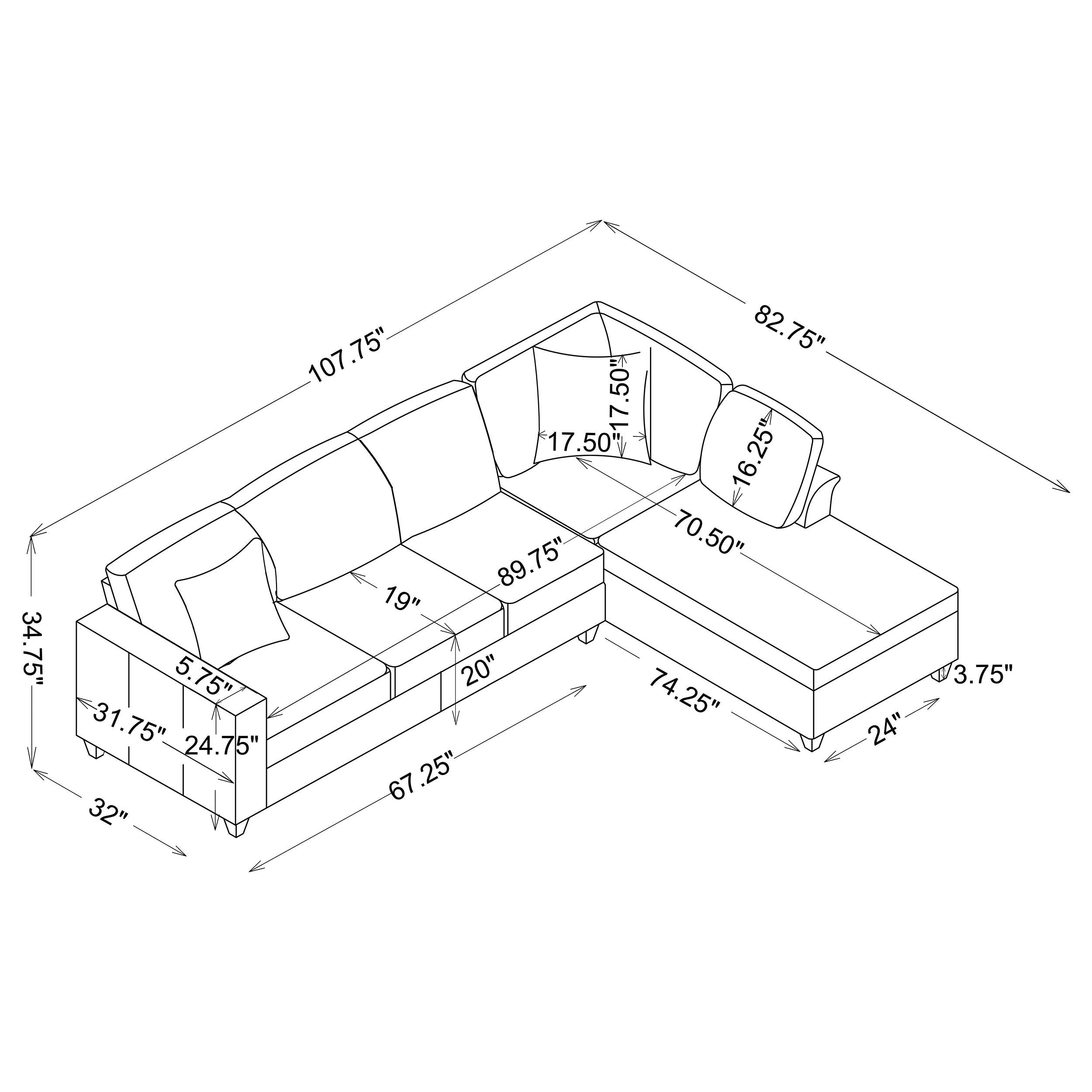 Mccord Upholstered Track Arm Sectional Sofa Dark Grey — view 6