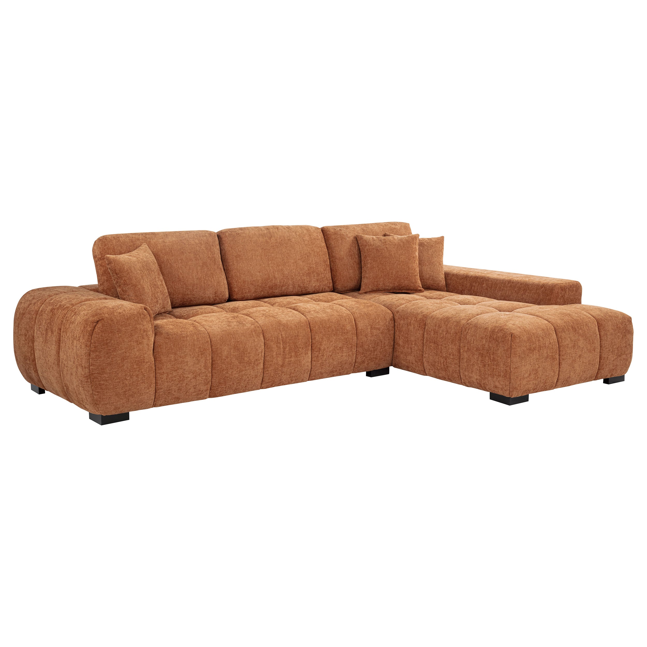 Octavia Upholstered Sectional Chaise Sofa Orange — view 1
