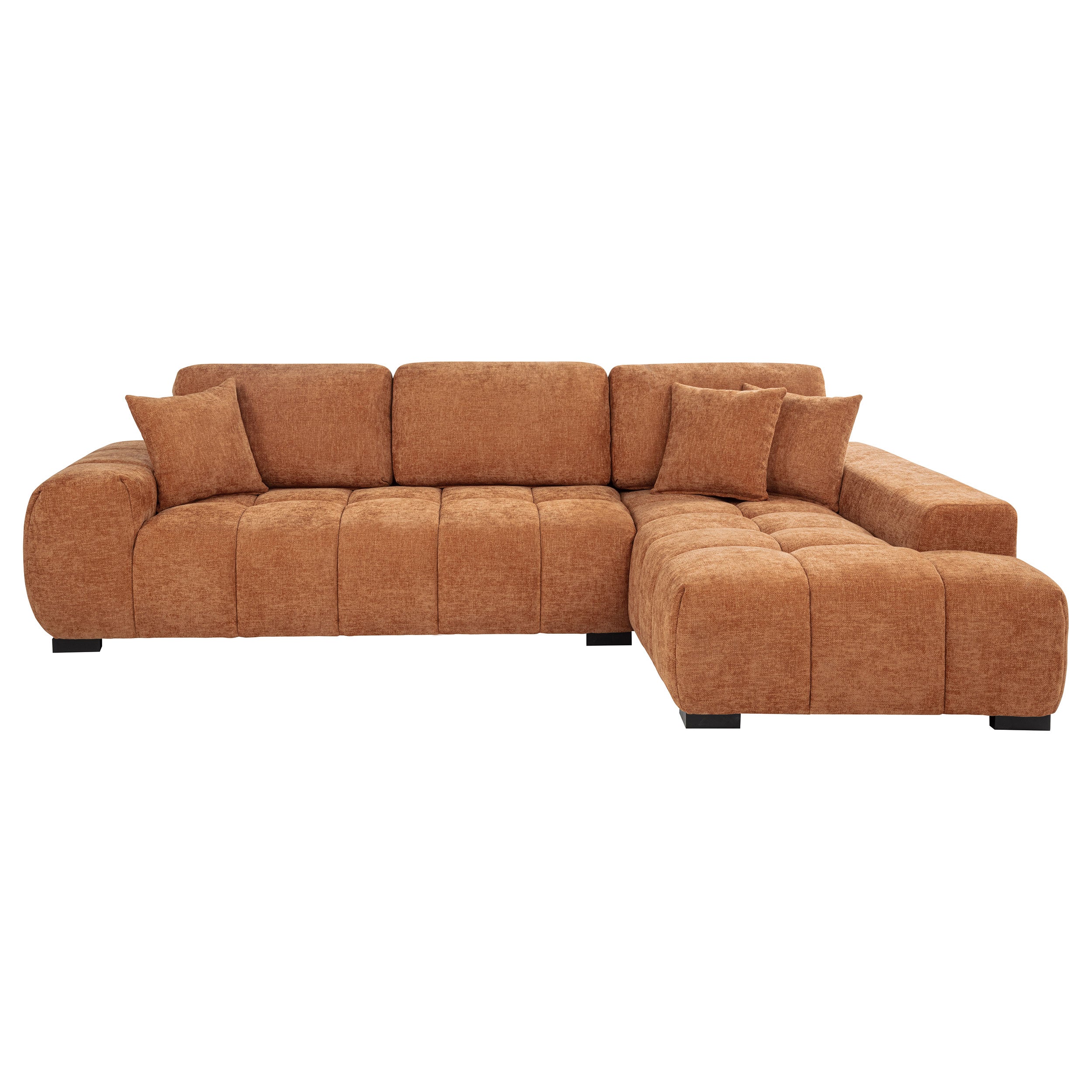 Octavia Upholstered Sectional Chaise Sofa Orange — view 3