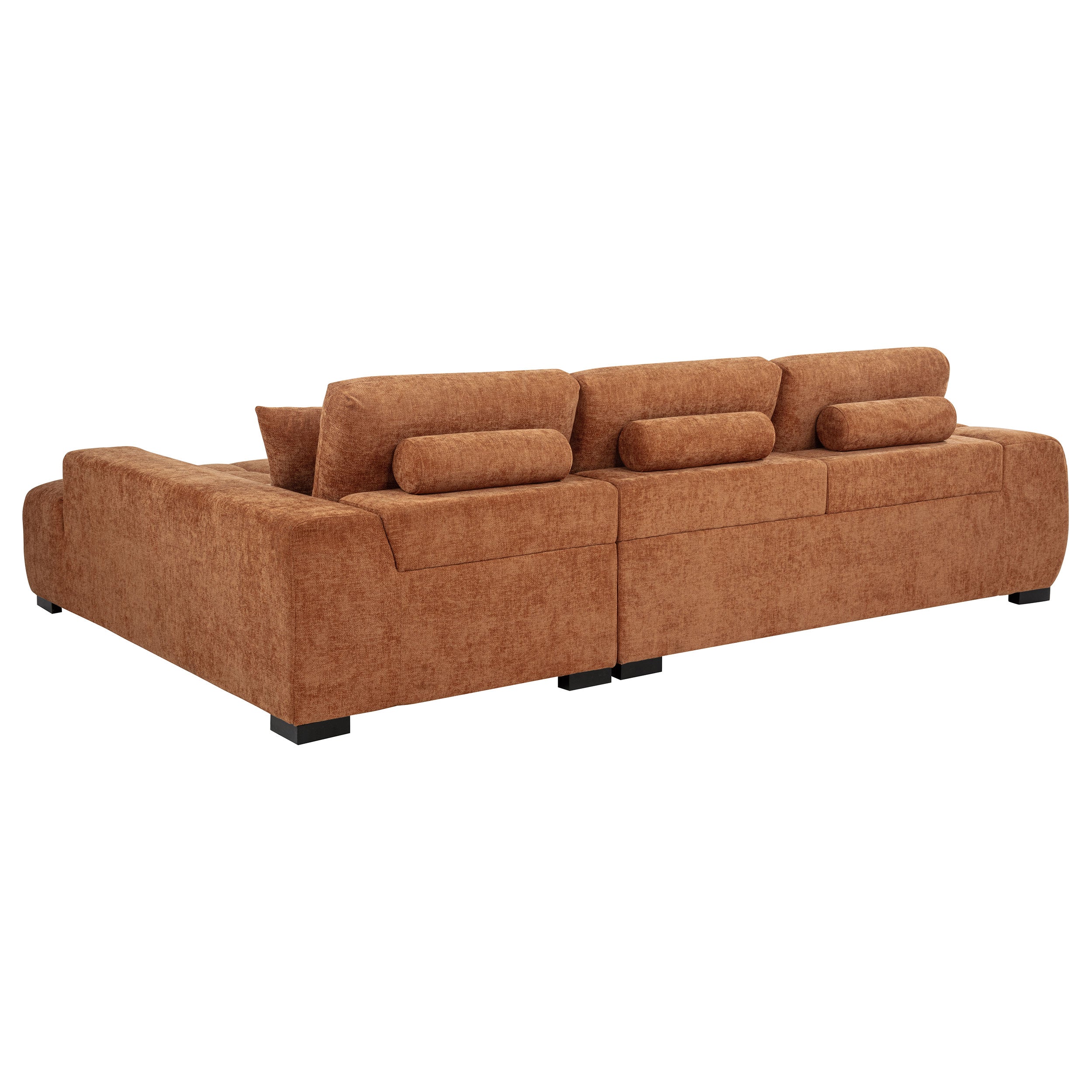 Octavia Upholstered Sectional Chaise Sofa Orange — view 4