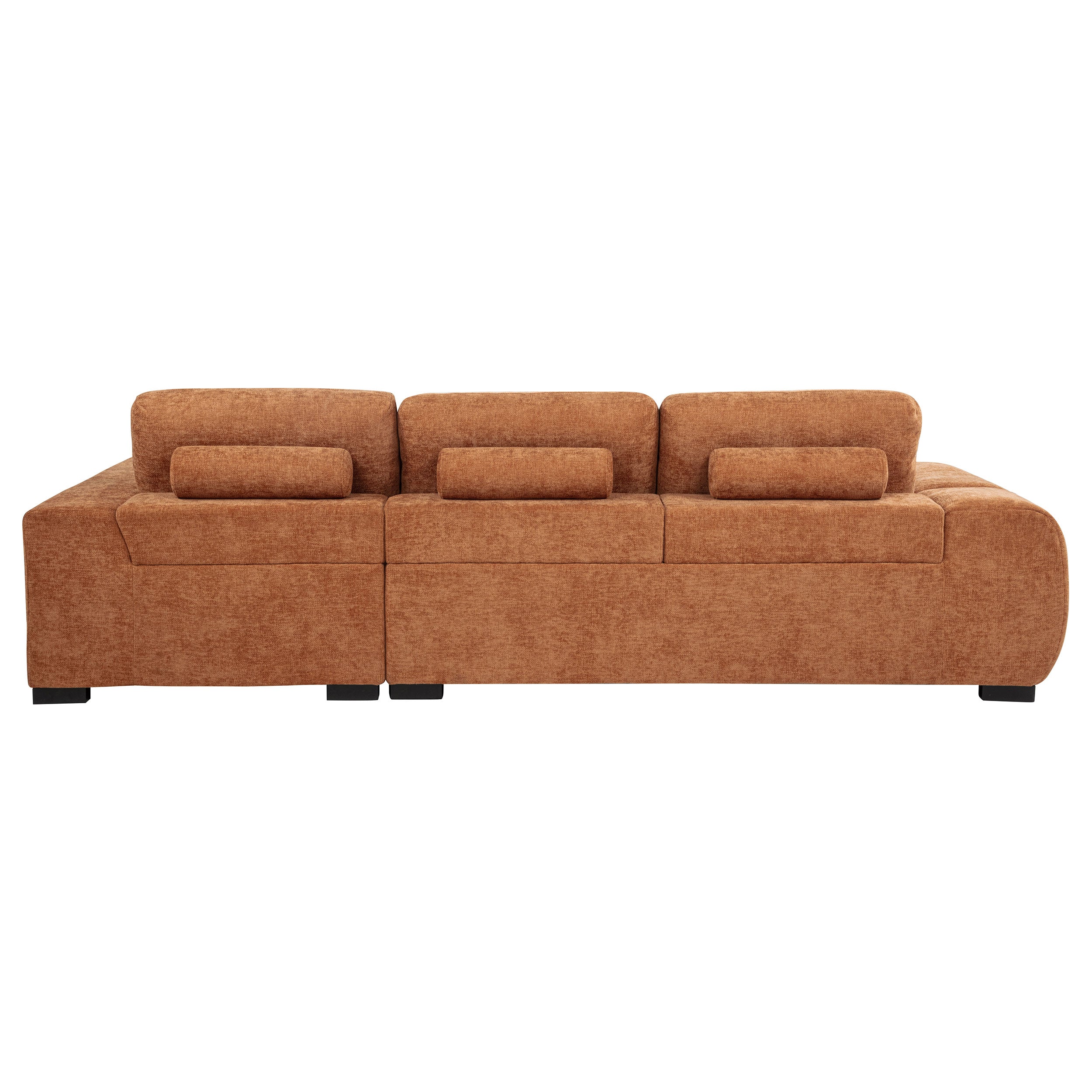 Octavia Upholstered Sectional Chaise Sofa Orange — view 5