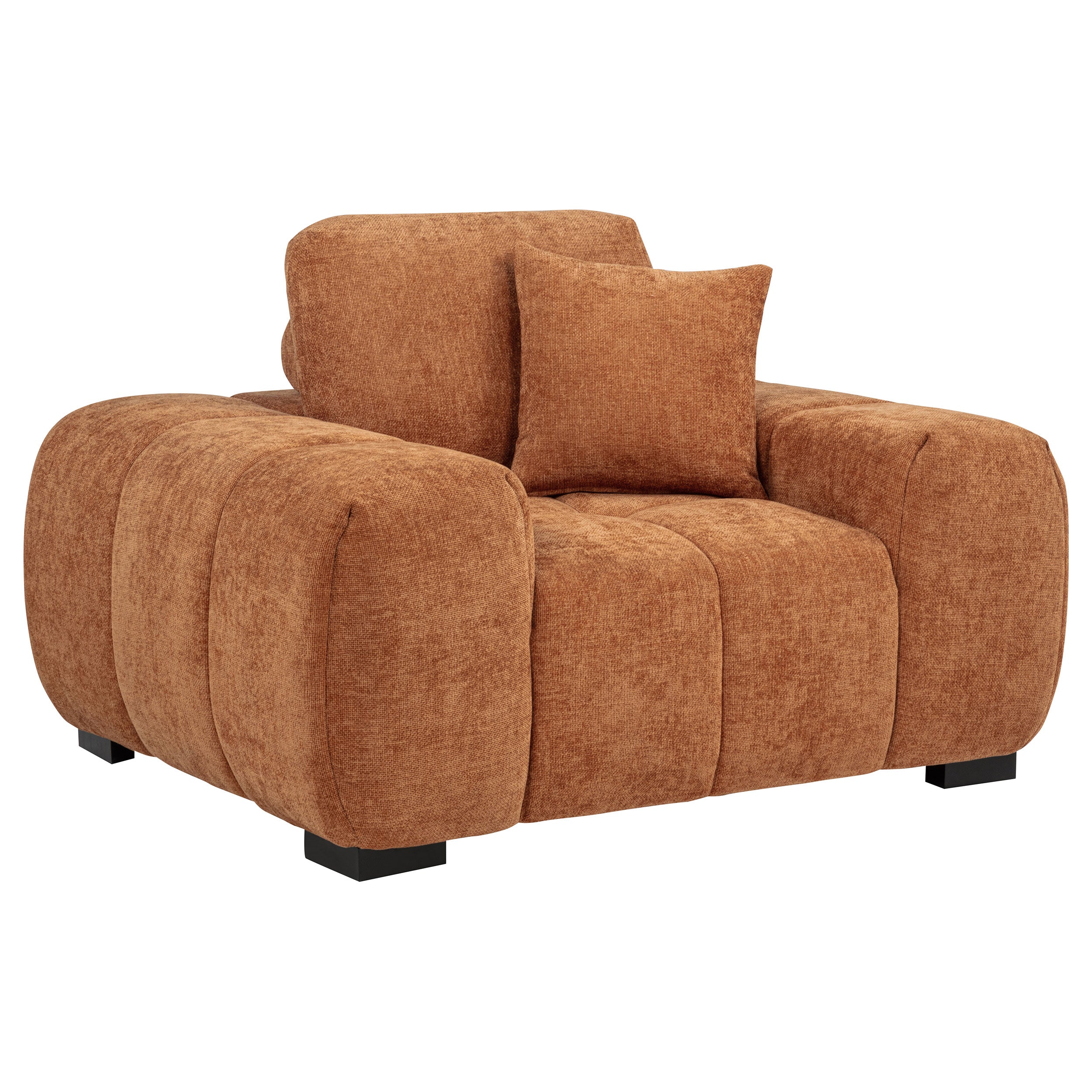 Octavia Upholstered Track Arm Accent Chair Orange — view 1