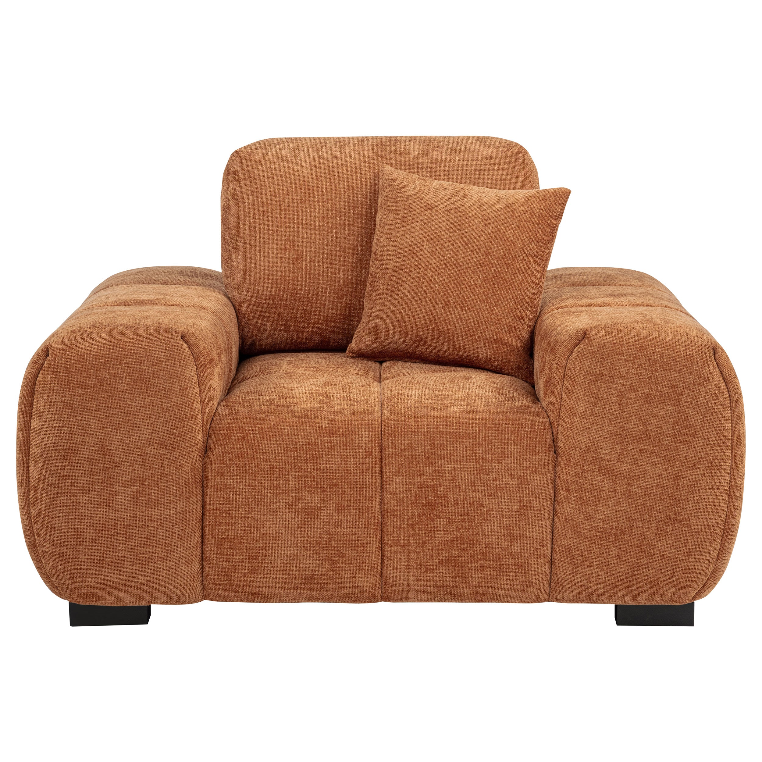 Octavia Upholstered Track Arm Accent Chair Orange — view 3