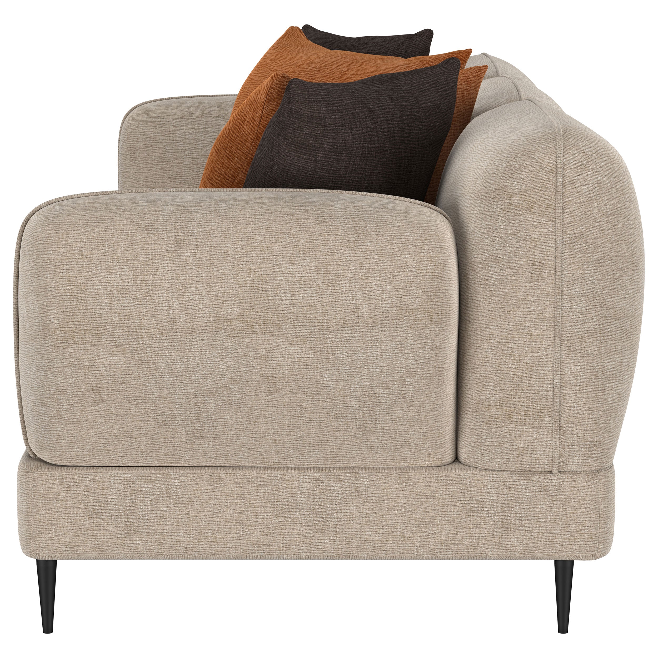 Jade Chenille Upholstered Sculpted Track Arm Sofa Latte — view 5
