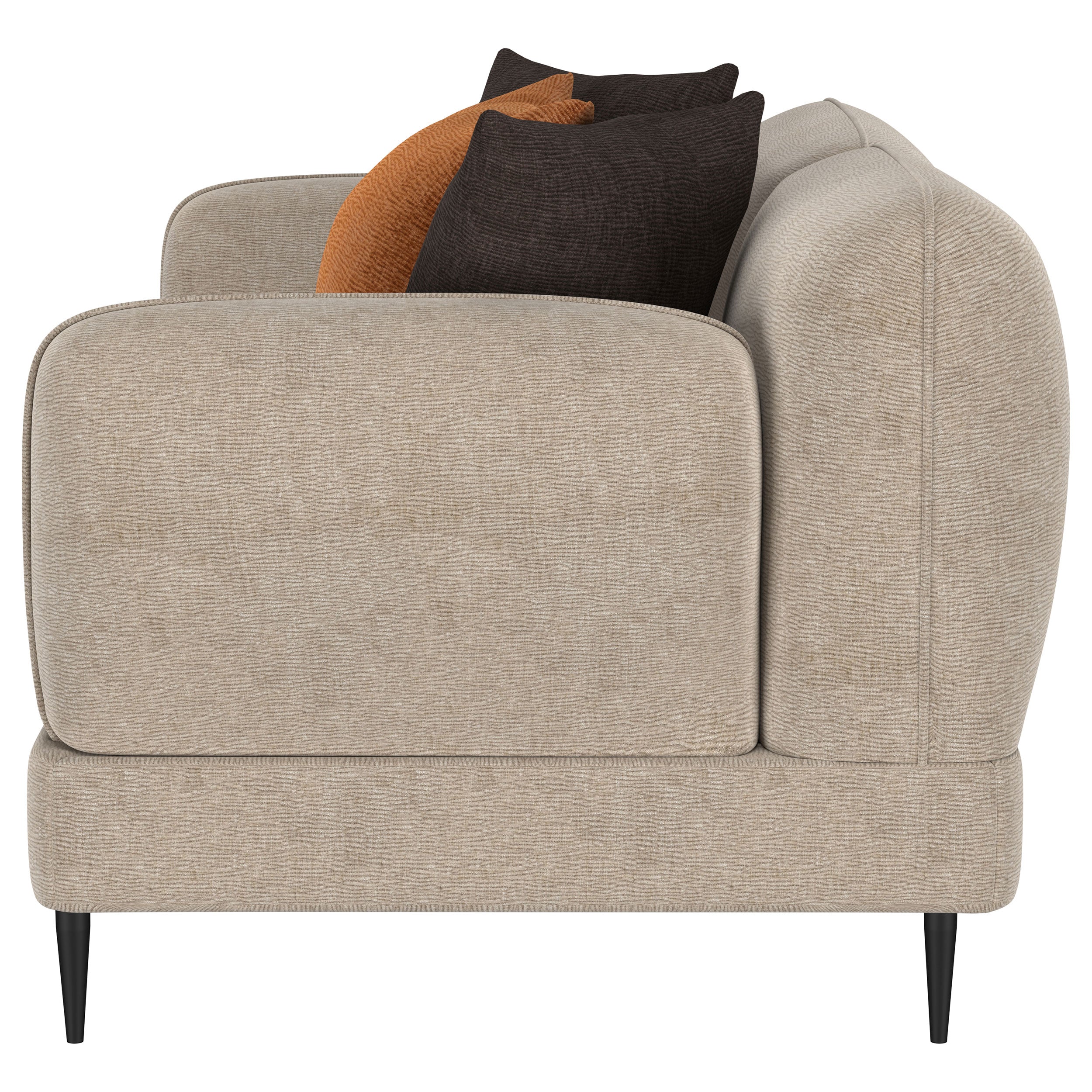 Jade Chenille Upholstered Sculpted Track Arm Loveseat Latte — view 5