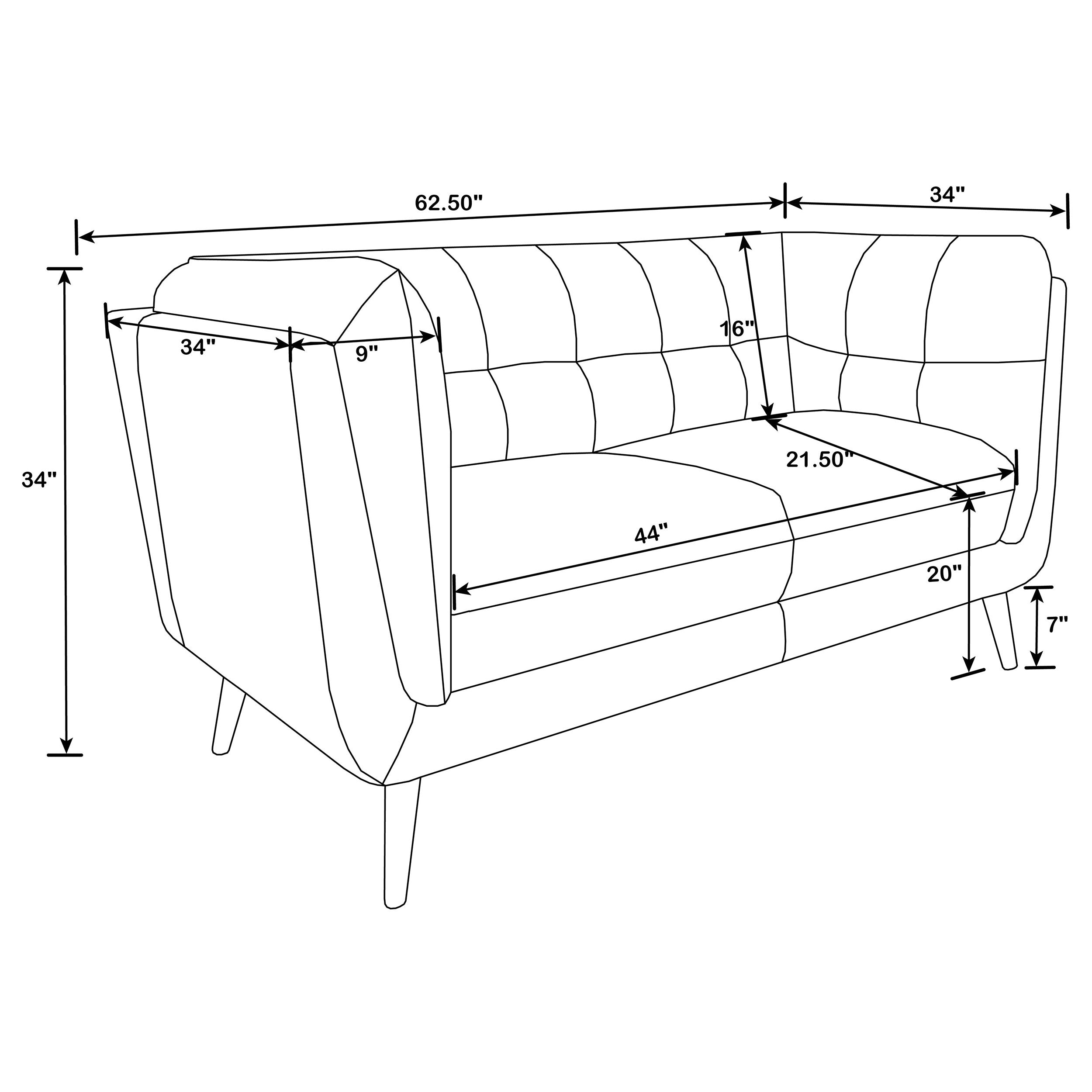 Thatcher Upholstered Tuxedo Arm Tufted Loveseat Brown — view 10