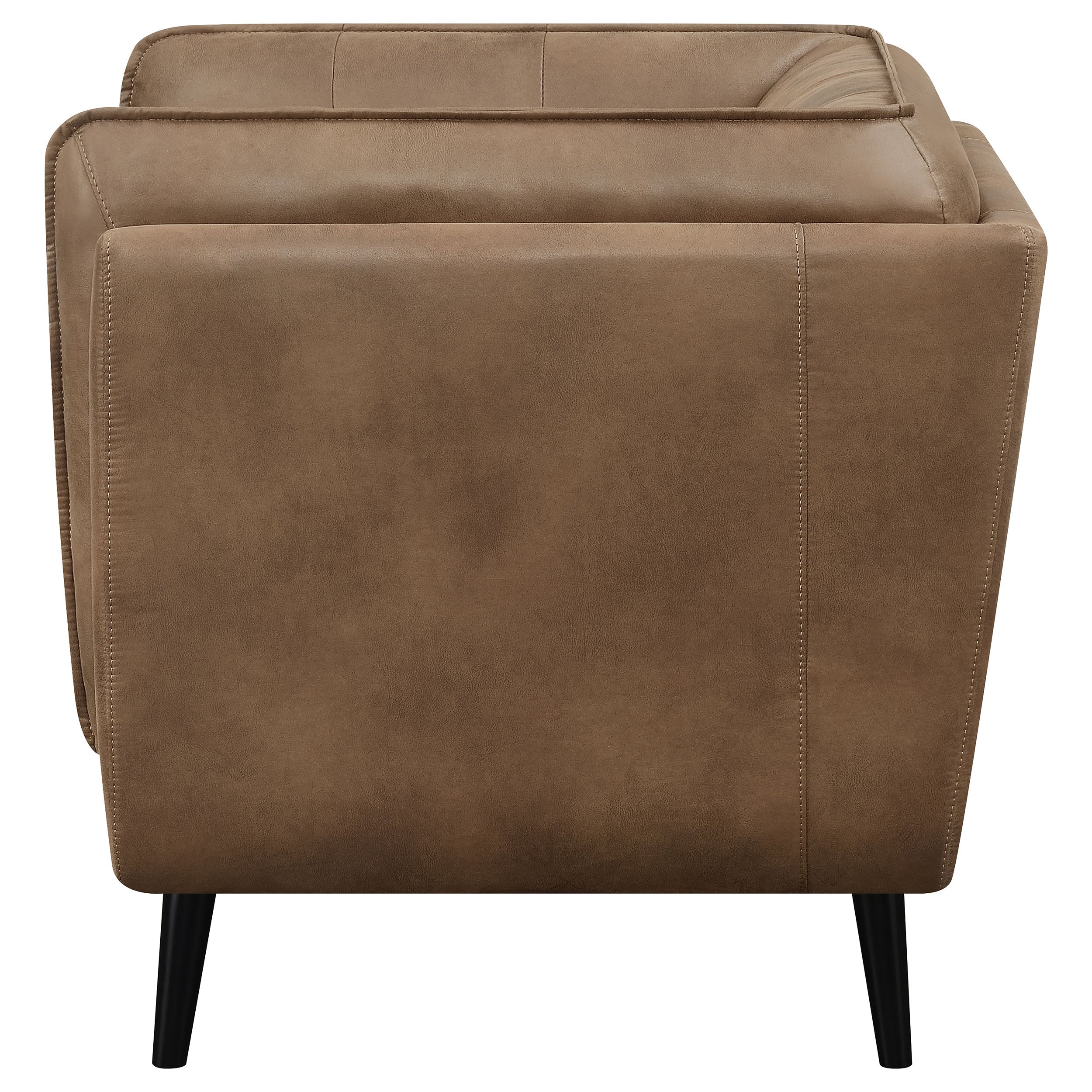 Thatcher Upholstered Tuxedo Arm Tufted Accent Chair Brown — view 5