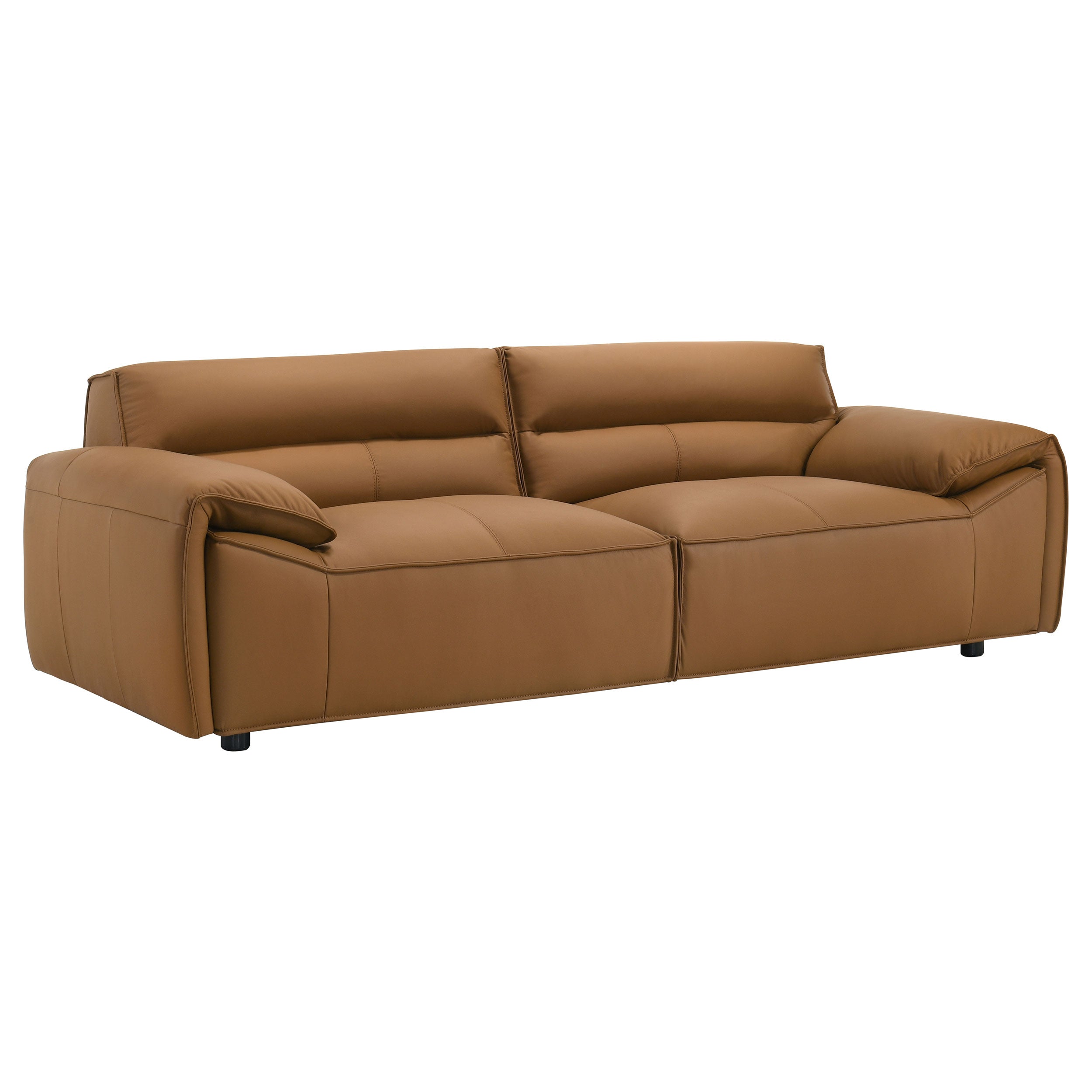 Buxton Top Grain Leather Upholstered Sofa Orange — view 1