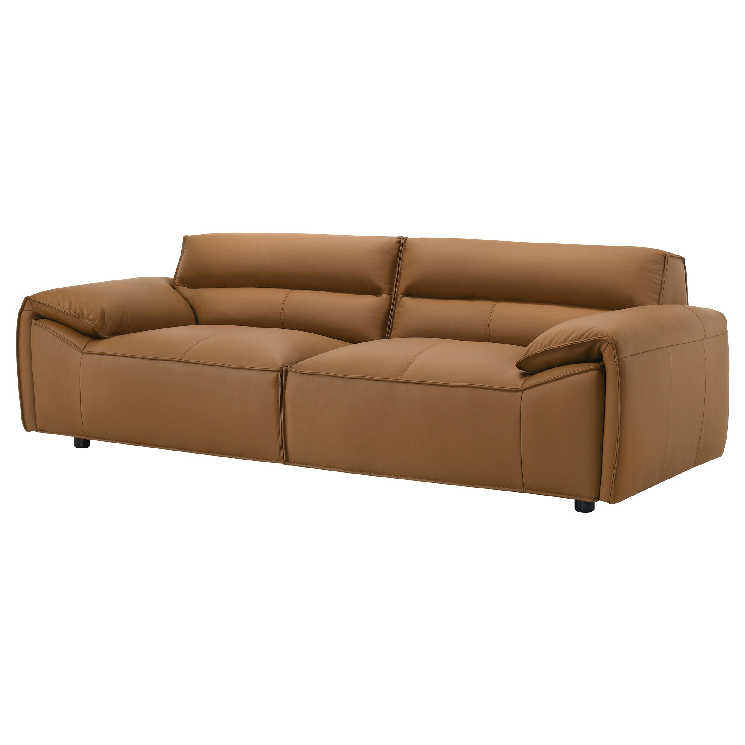 Buxton Top Grain Leather Upholstered Sofa Orange — view 4