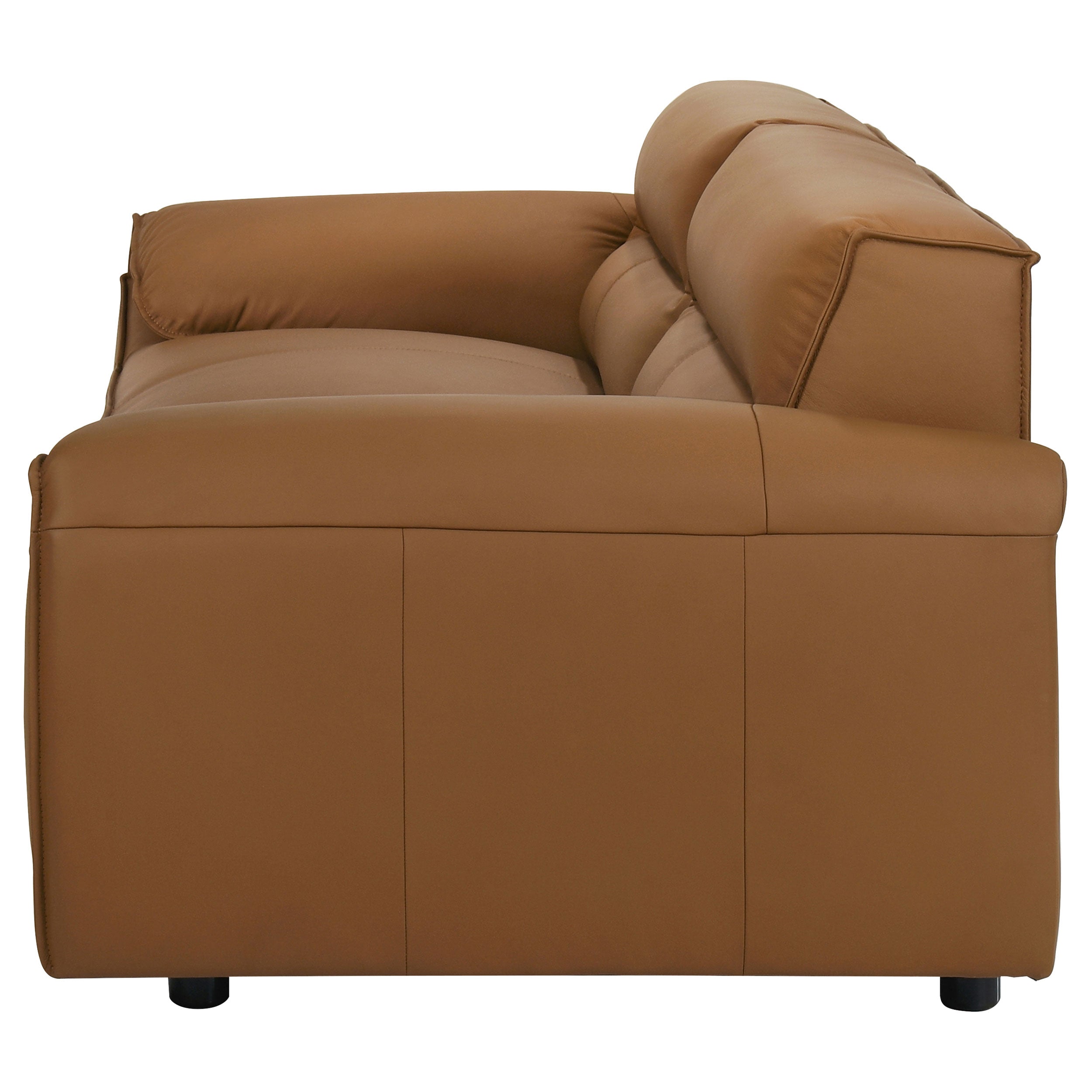 Buxton Top Grain Leather Upholstered Sofa Orange — view 5
