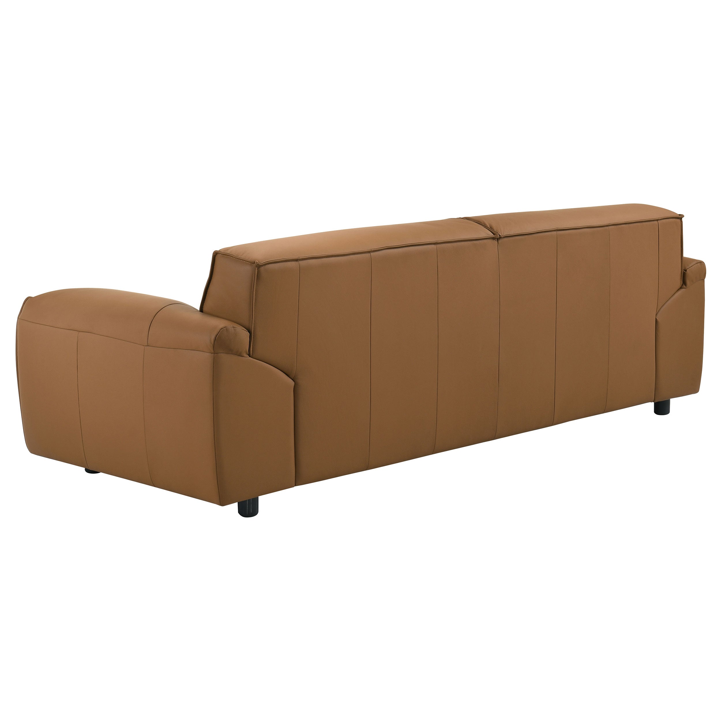 Buxton Top Grain Leather Upholstered Sofa Orange — view 6