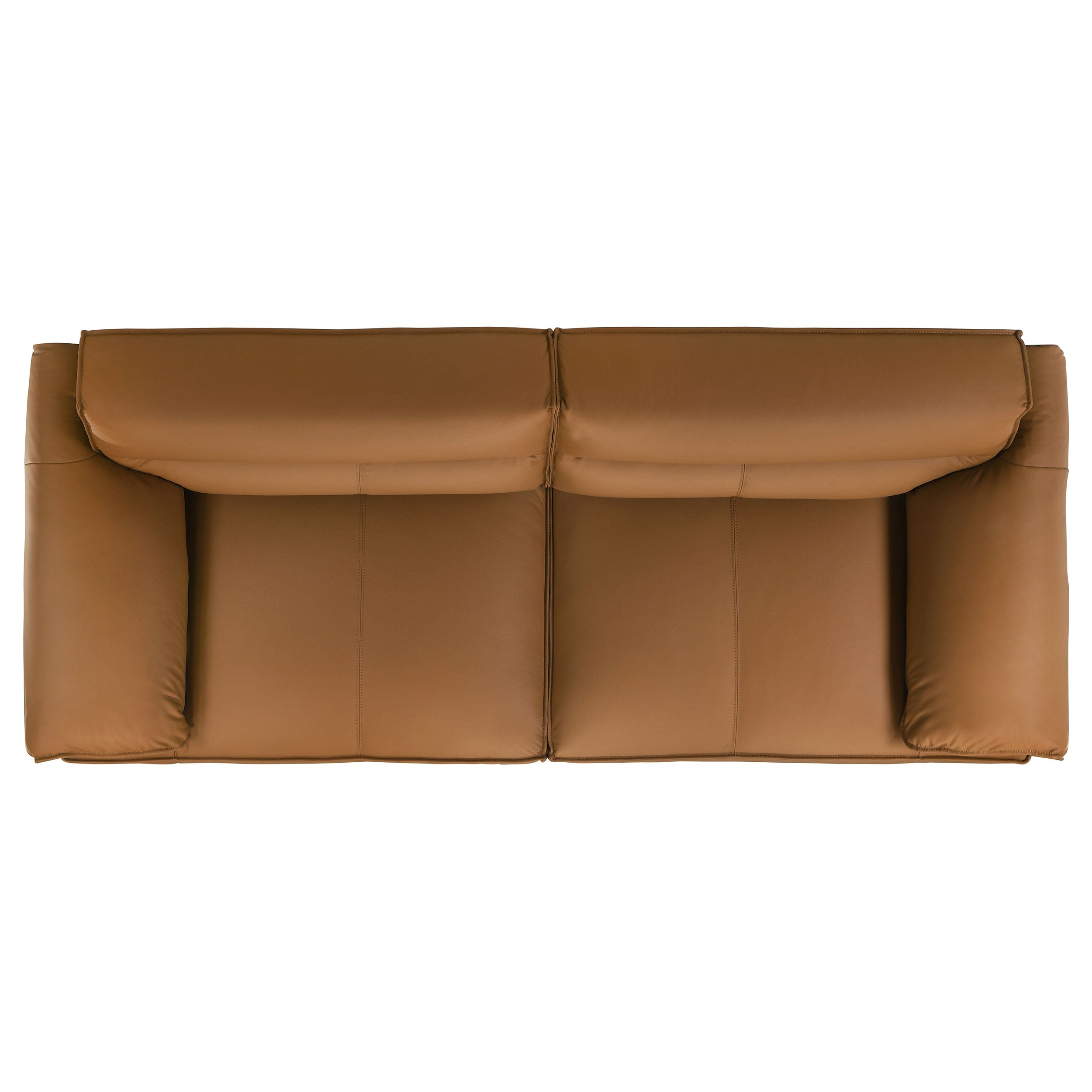 Buxton Top Grain Leather Upholstered Sofa Orange — view 10