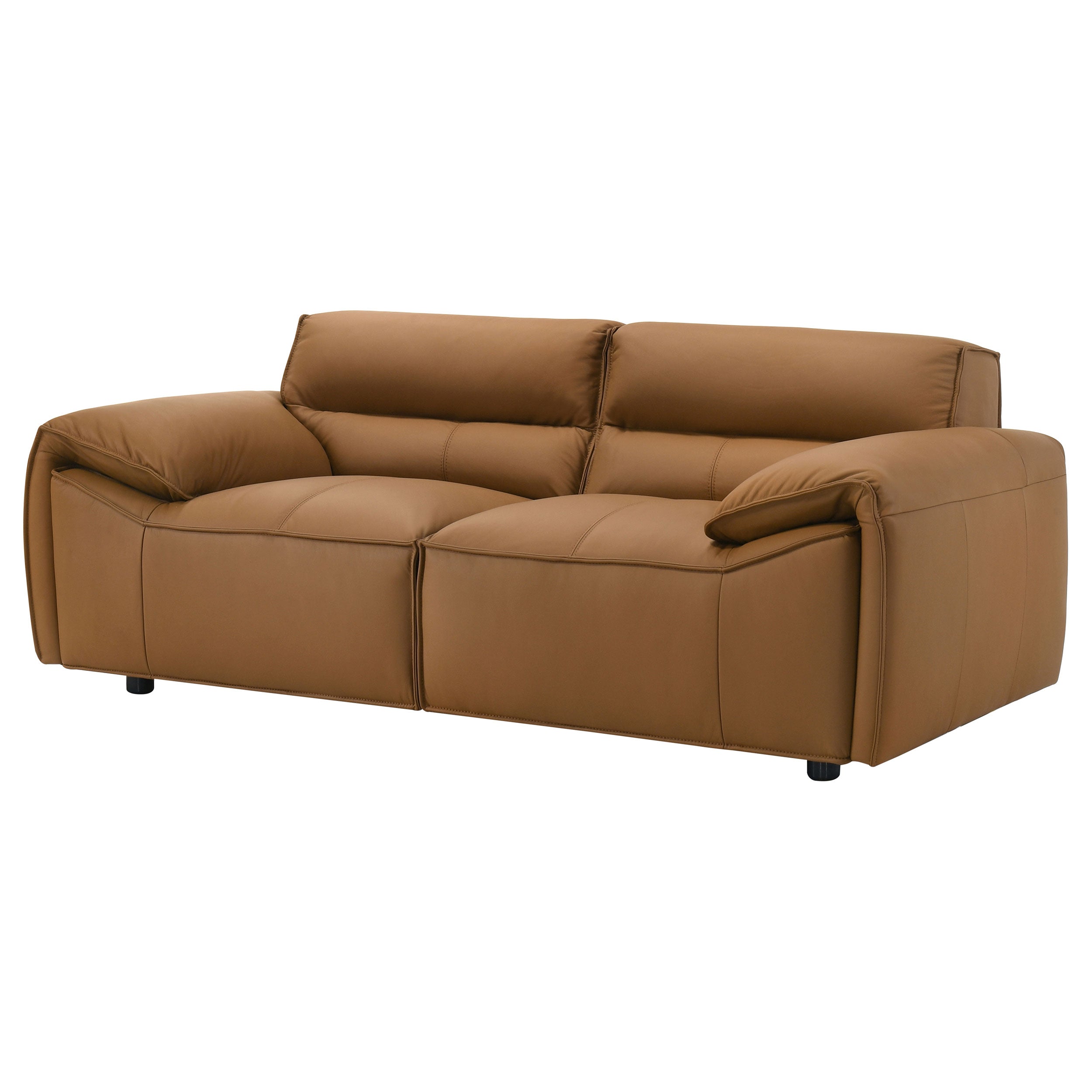Buxton Top Grain Leather Upholstered Loveseat Orange — view 4