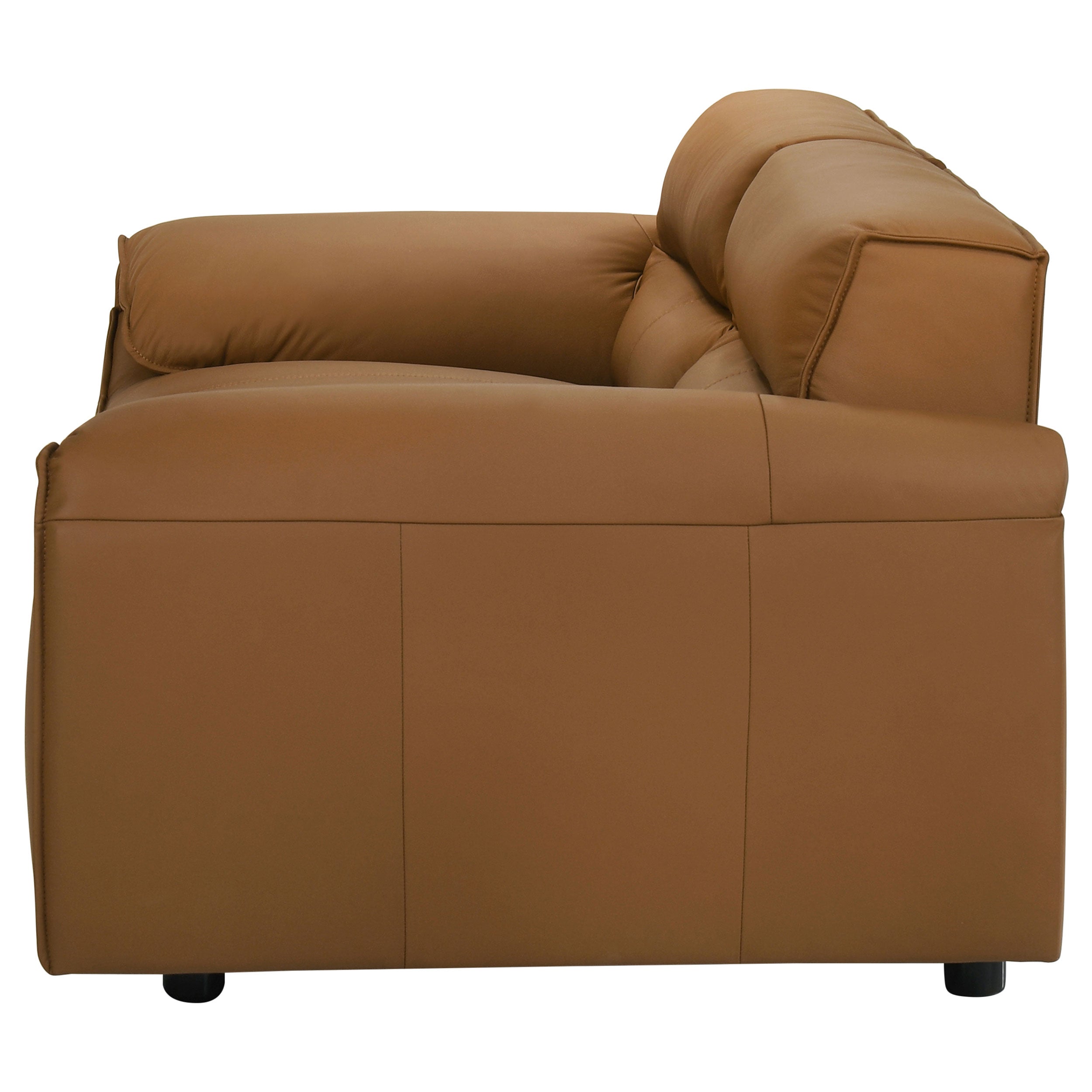 Buxton Top Grain Leather Upholstered Loveseat Orange — view 5