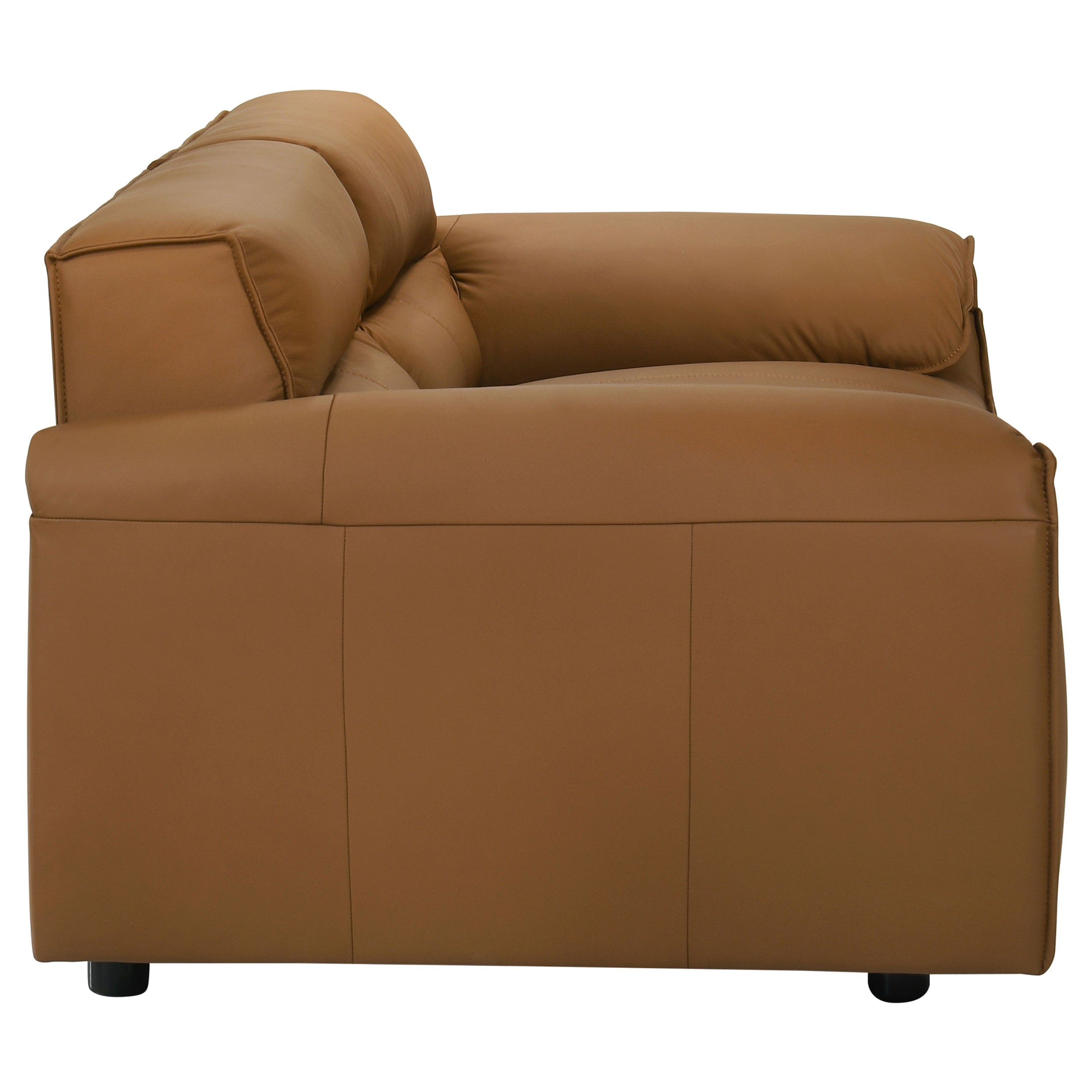 Buxton Top Grain Leather Upholstered Loveseat Orange — view 9
