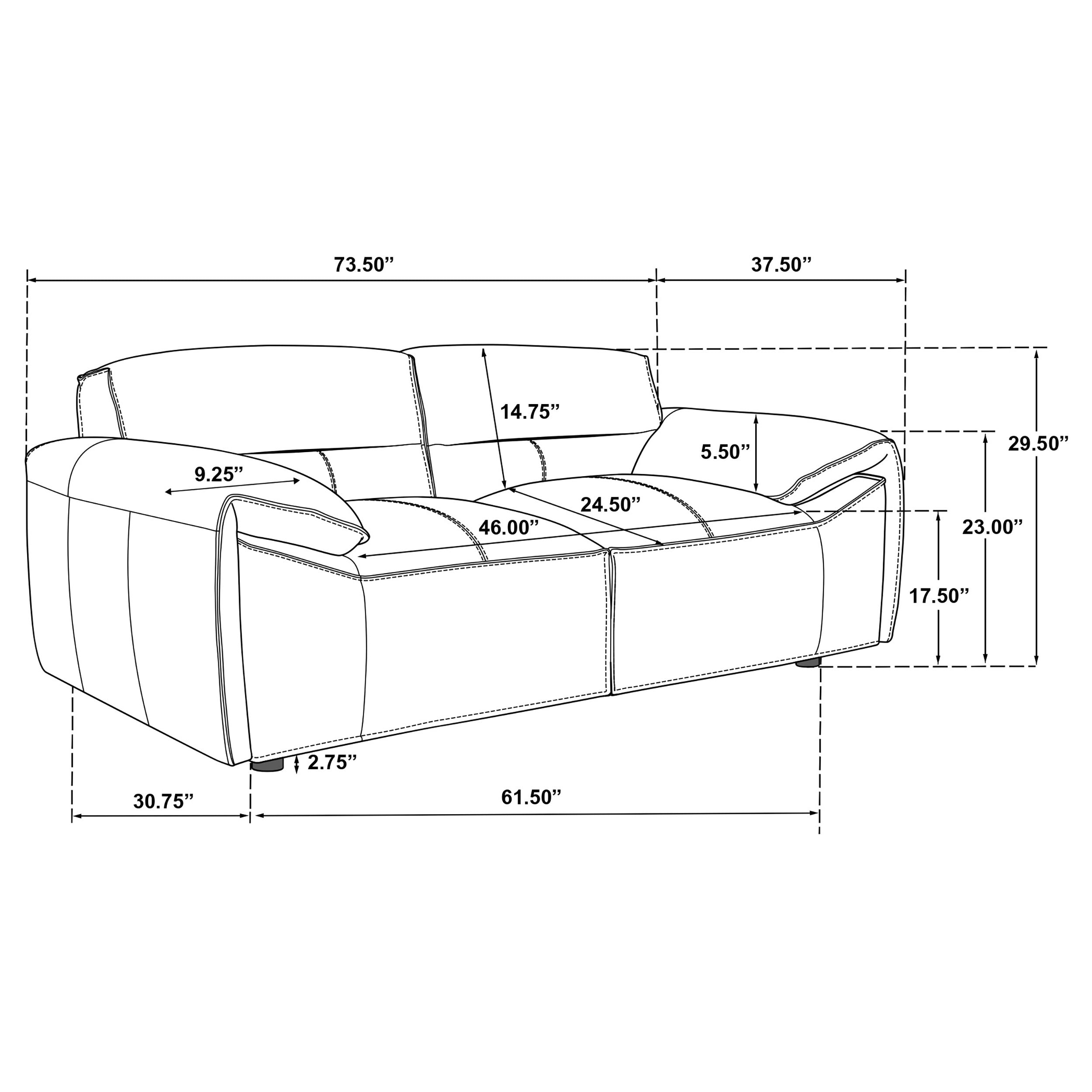 Buxton Top Grain Leather Upholstered Loveseat Orange — view 12