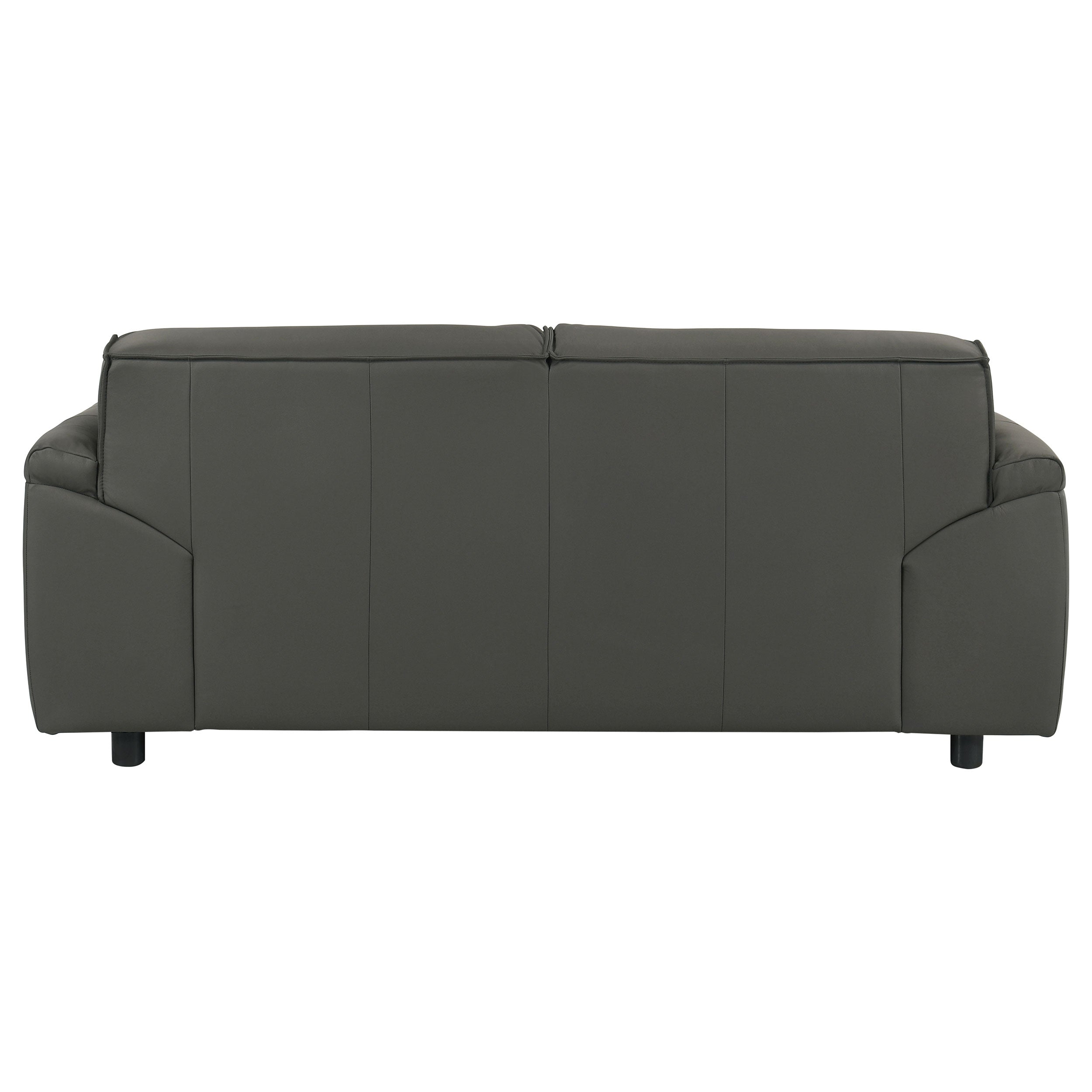 Buxton Top Grain Leather Upholstered Loveseat Graphite — view 7