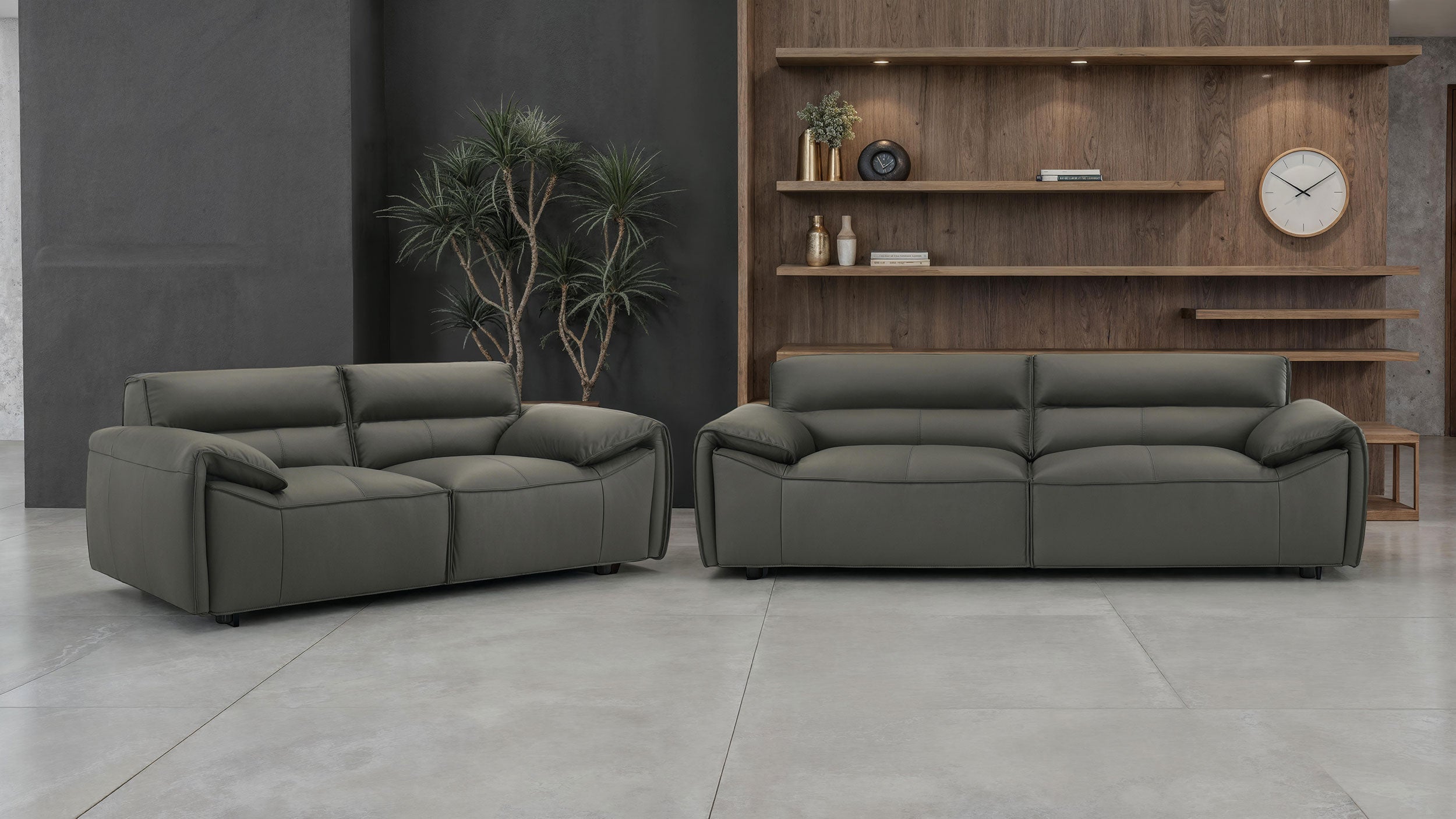 Buxton Top Grain Leather Upholstered Loveseat Graphite — view 13