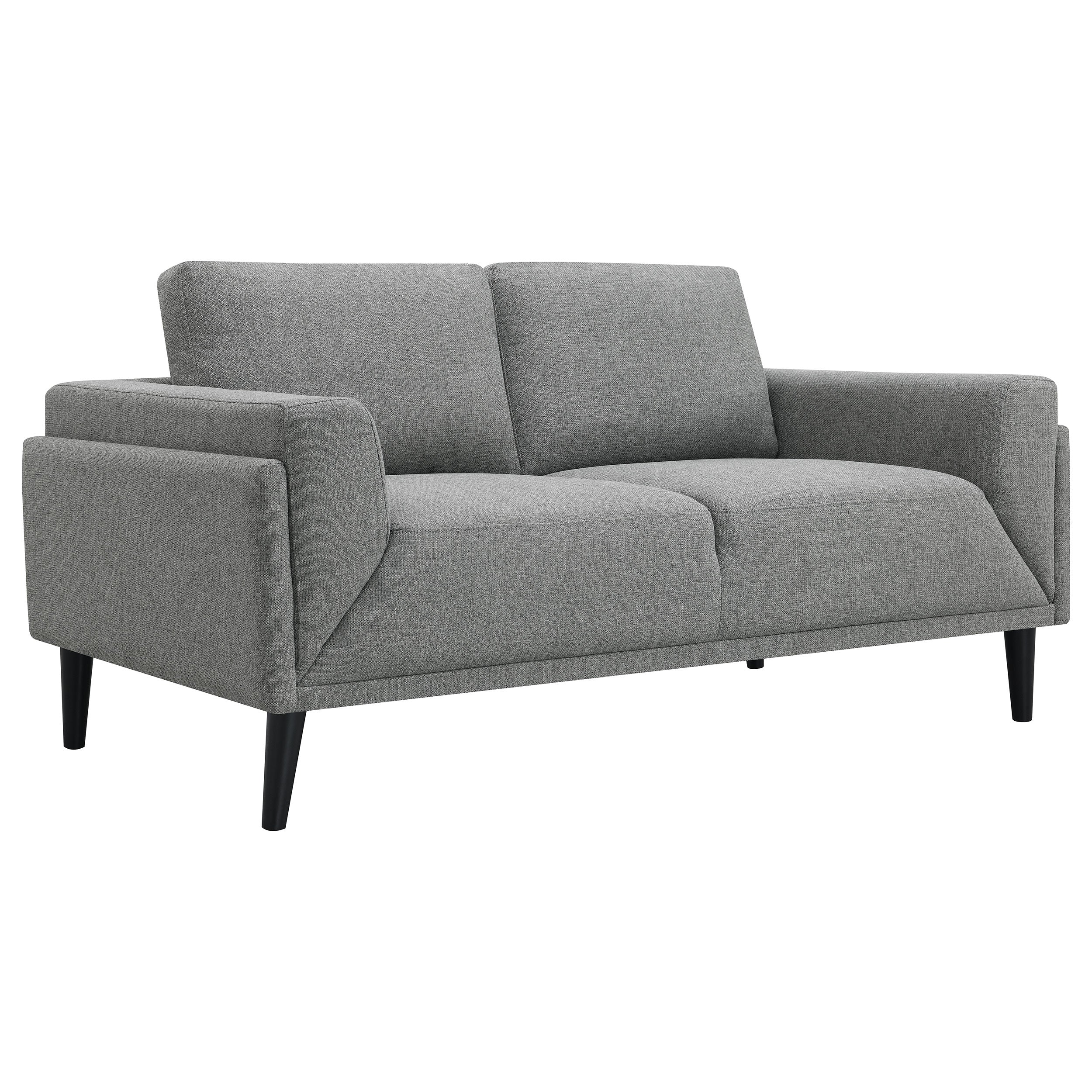 Rilynn Upholstered Track Arm Loveseat Grey — view 1