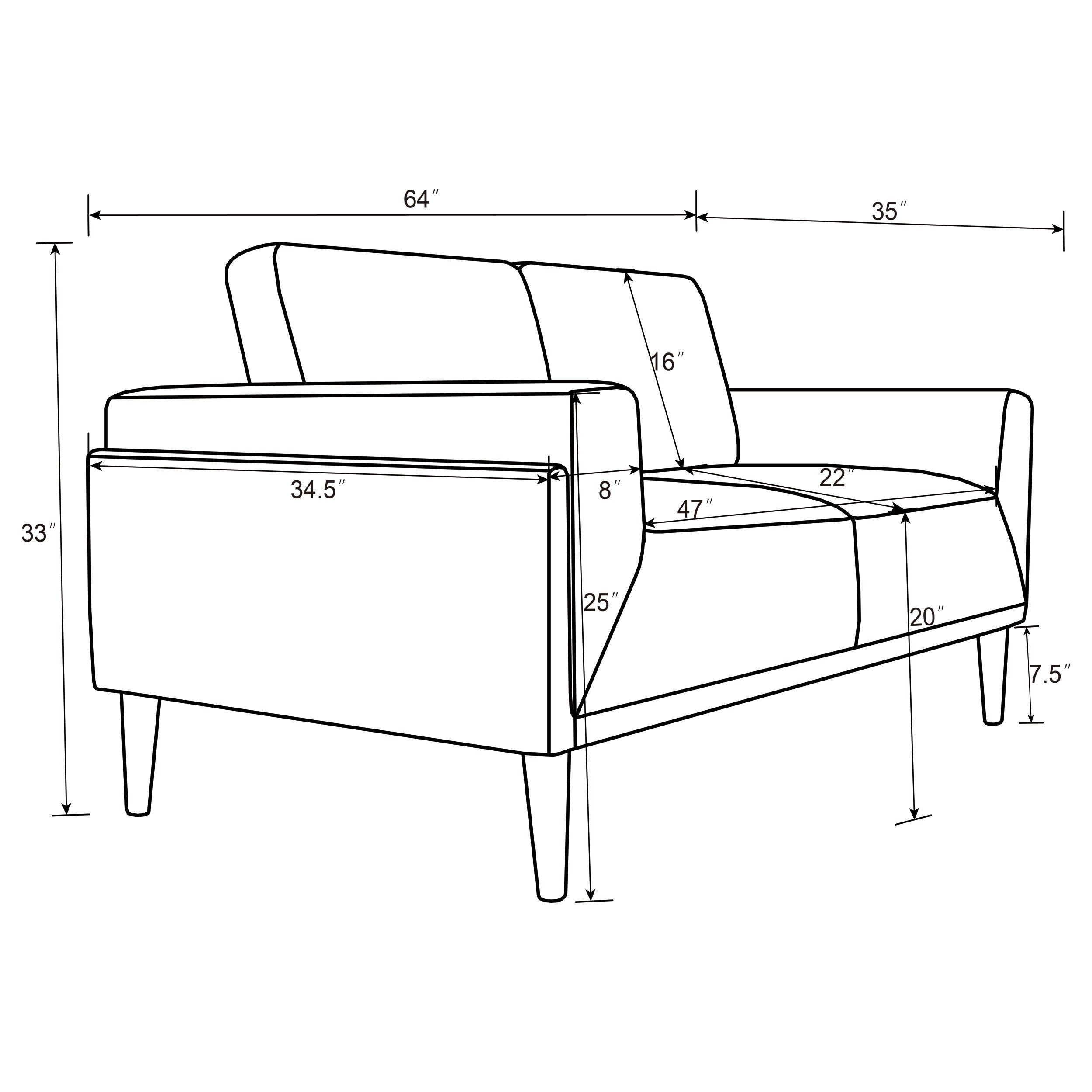 Rilynn Upholstered Track Arm Loveseat Grey — view 10