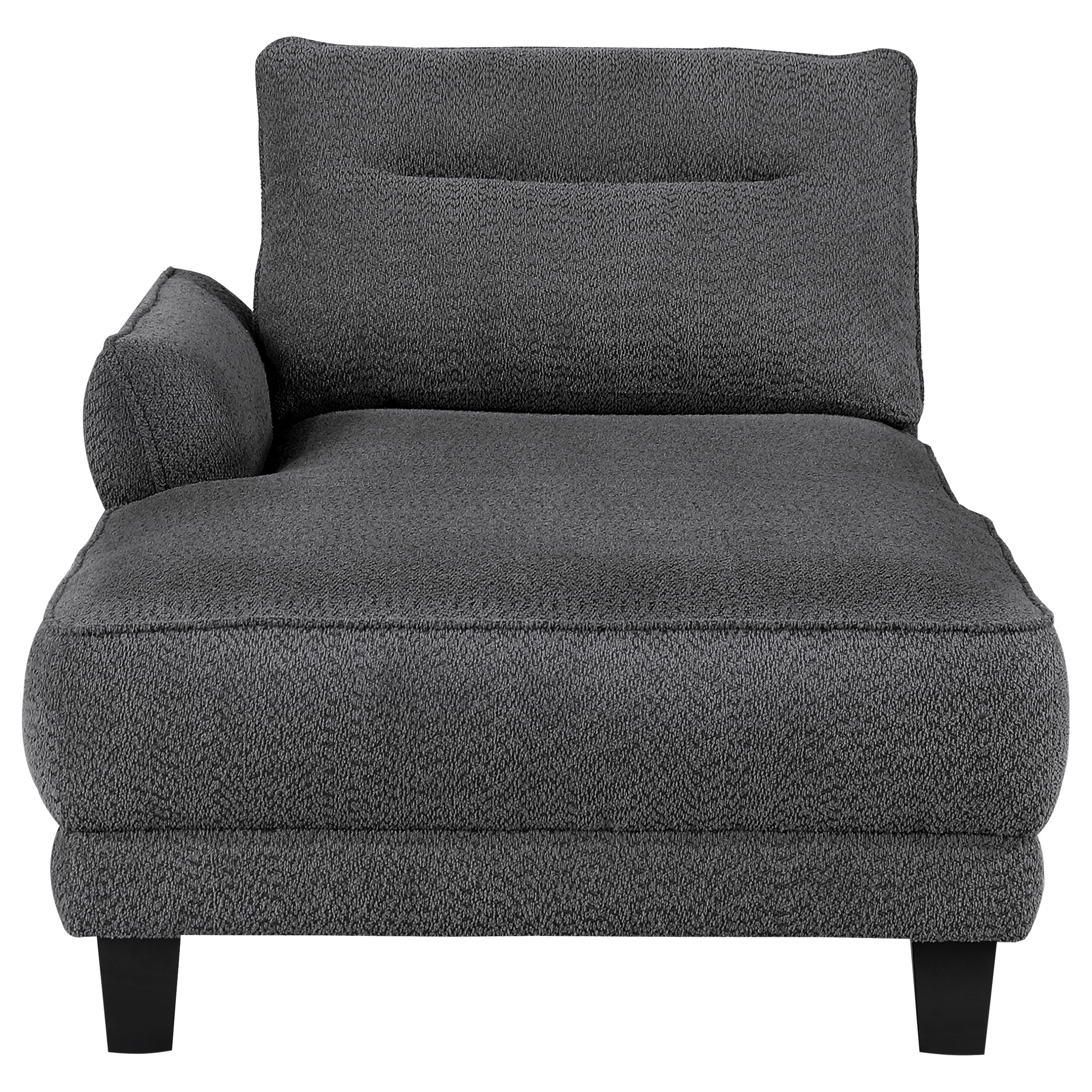 Caspian Upholstered Curved Arm Chaise Sectional Sofa Grey — view 6