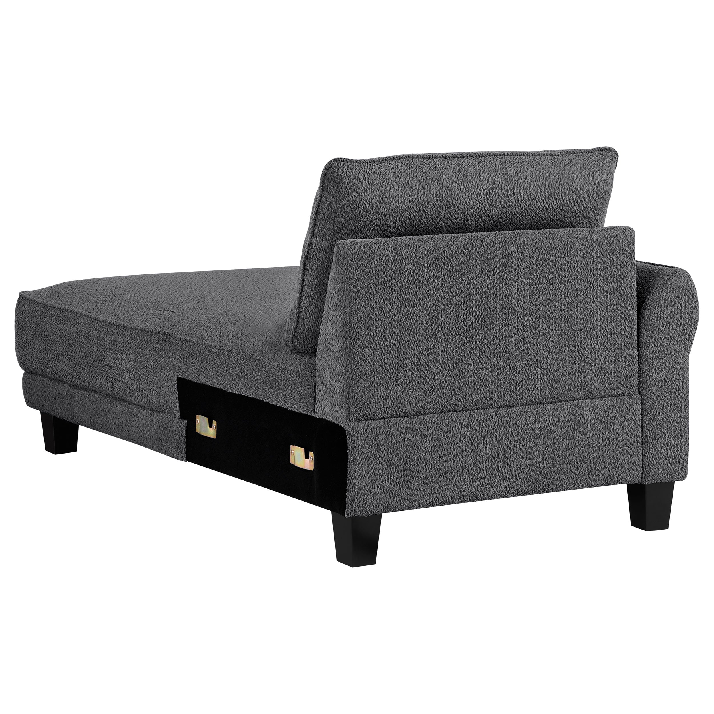 Caspian Upholstered Curved Arm Chaise Sectional Sofa Grey — view 9